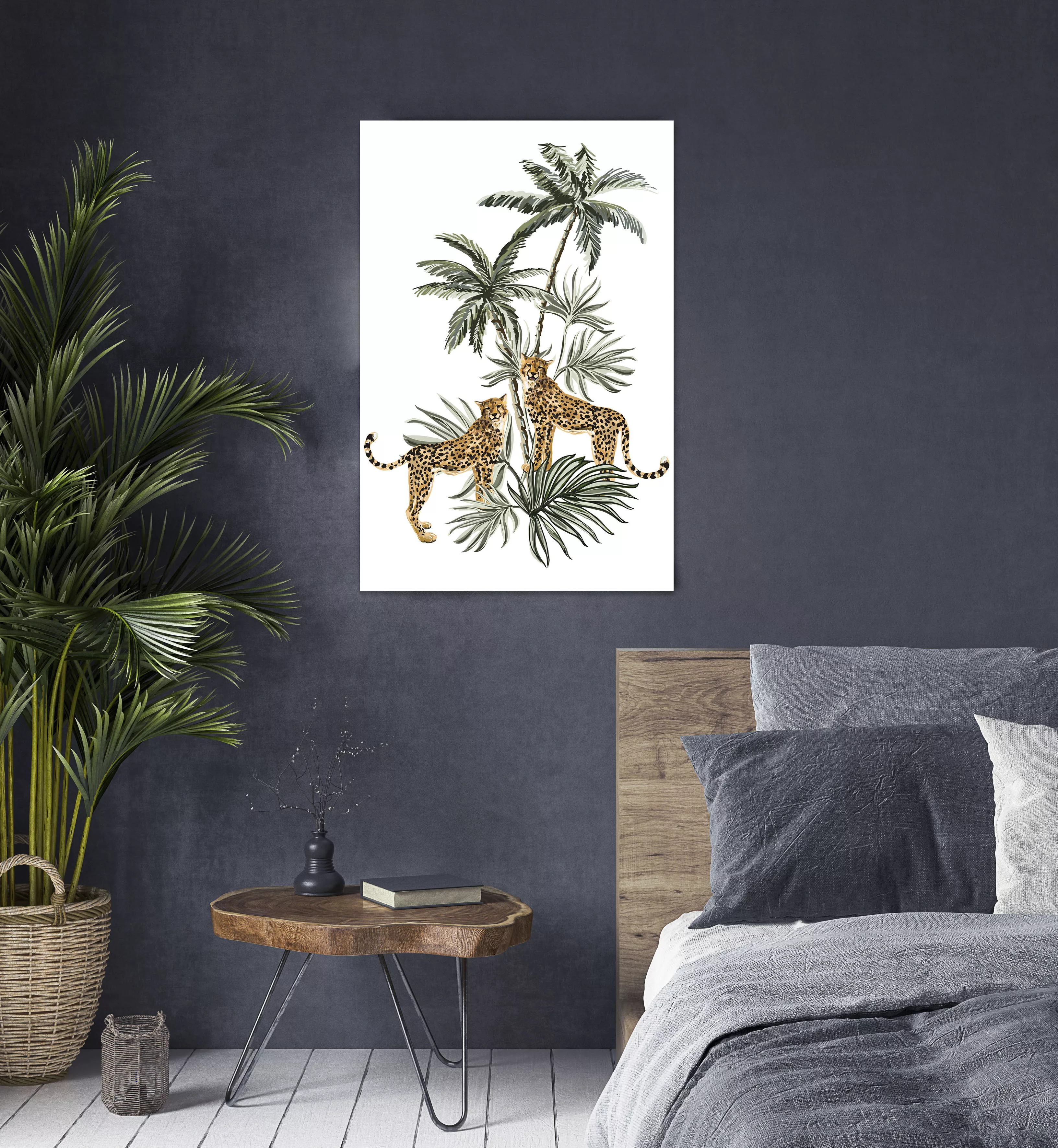 queence Leinwandbild "Leopard", Kunst-Modern-Tiere-Leopard-Raubkatzen, Prem günstig online kaufen