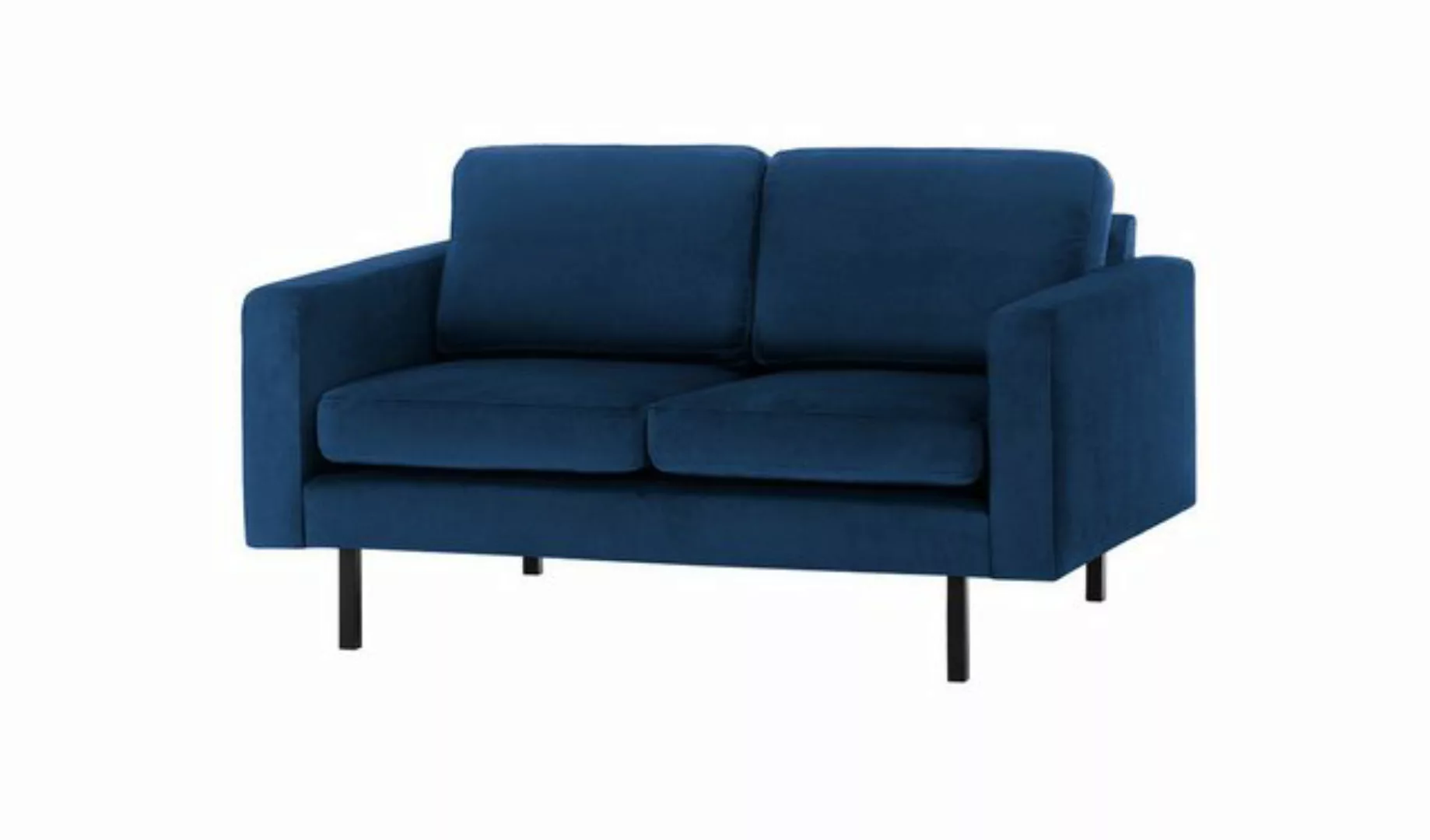 Home Collective Sofa Couch mit schwarzen Metallbeinen und modischem Velours günstig online kaufen