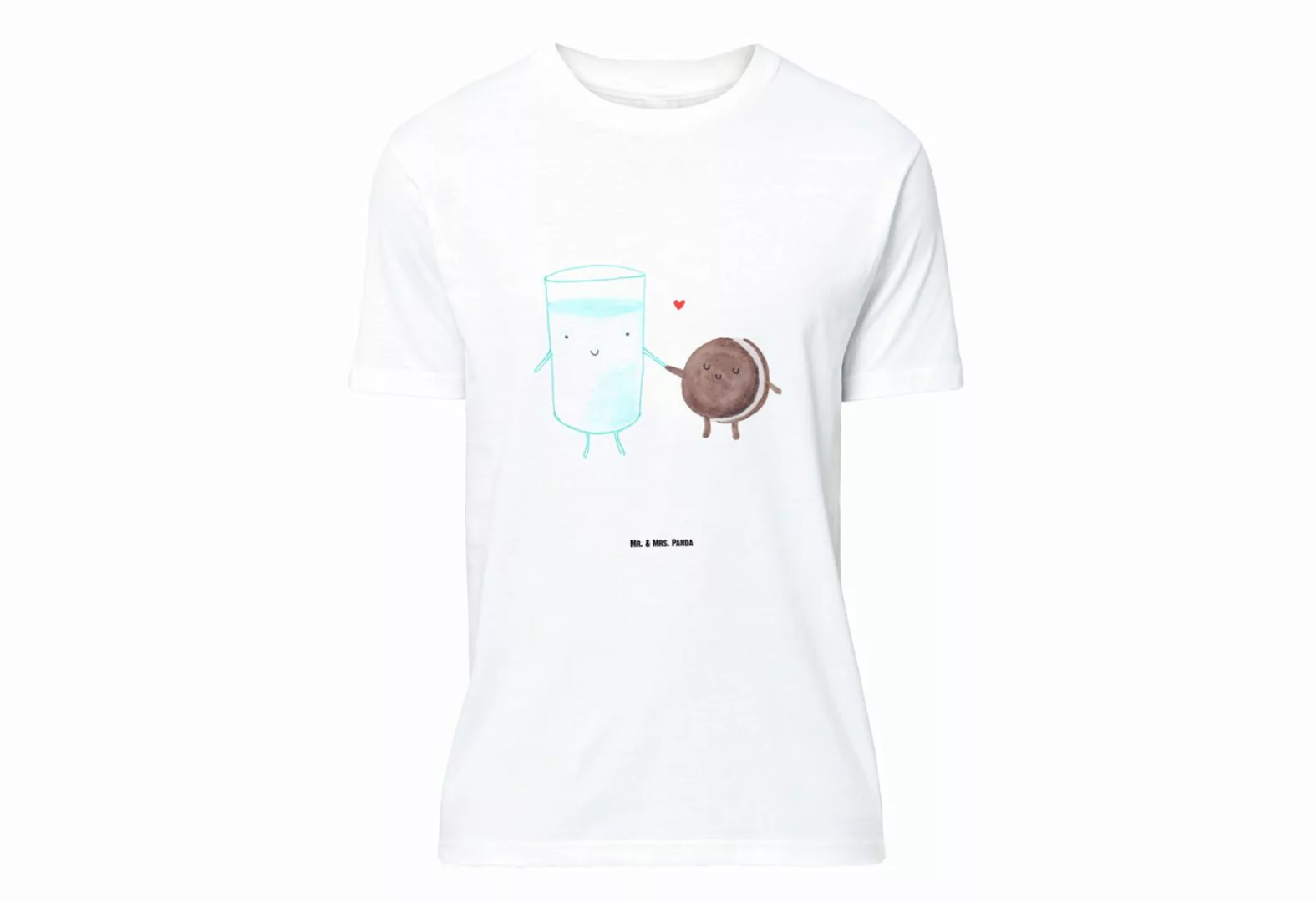 Mr. & Mrs. Panda T-Shirt Milch & Keks - Weiß - Geschenk, Shirt, Schlafshirt günstig online kaufen
