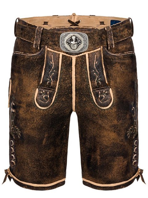 Almbock Trachtenlederhose Trachtenhose Wildbock König Ludwig (2-tlg) dunkel günstig online kaufen