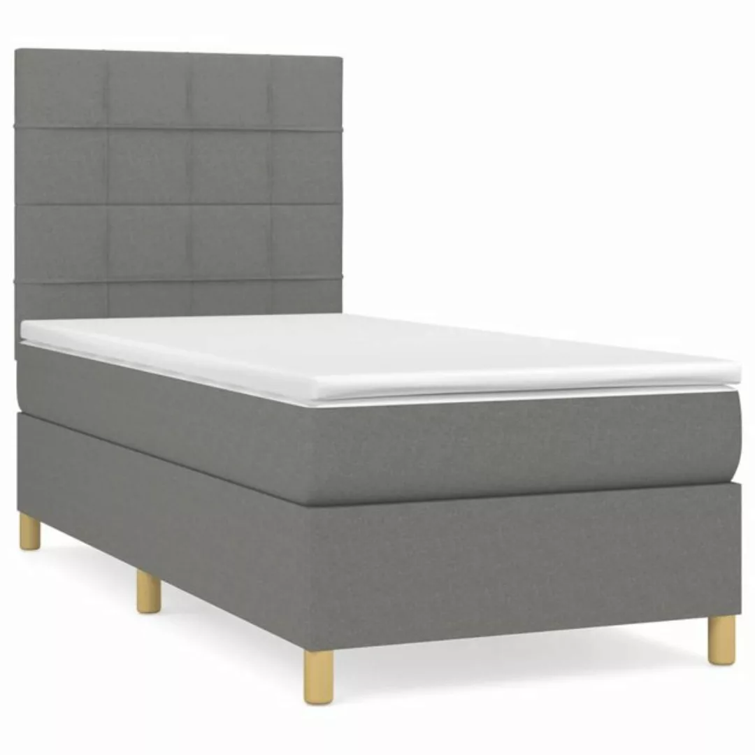 vidaXL Bett Boxspringbett mit Matratze Dunkelgrau 90x190 cm Stoff günstig online kaufen