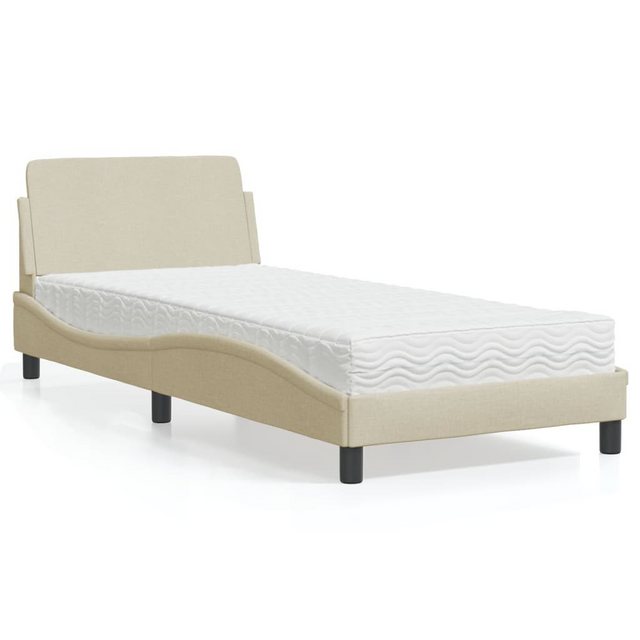 vidaXL Bett Bett mit Matratze Creme 80x200 cm Stoff günstig online kaufen