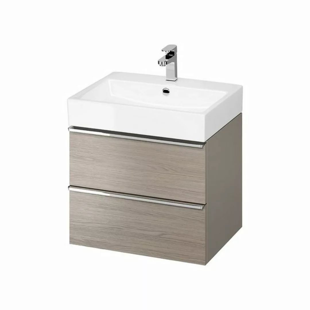 KOLMAN Waschbeckenunterschrank Badmöbel Set VIRGO 60 Badezimmerschrank (Sil günstig online kaufen