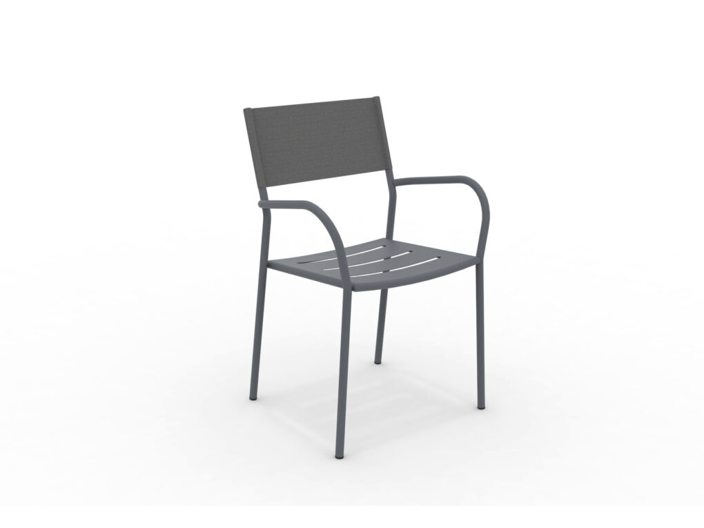Vera Outdoorsessel stapelbar Dunkelgrau, Steel günstig online kaufen