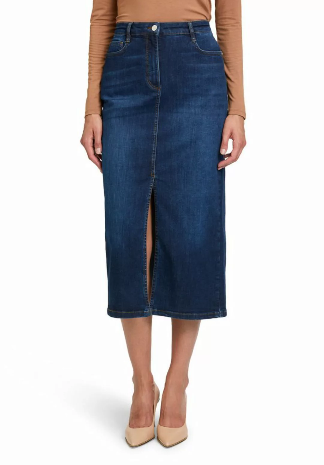 Betty Barclay Midirock "Betty Barclay Jeansrock mit Waschung", Form günstig online kaufen