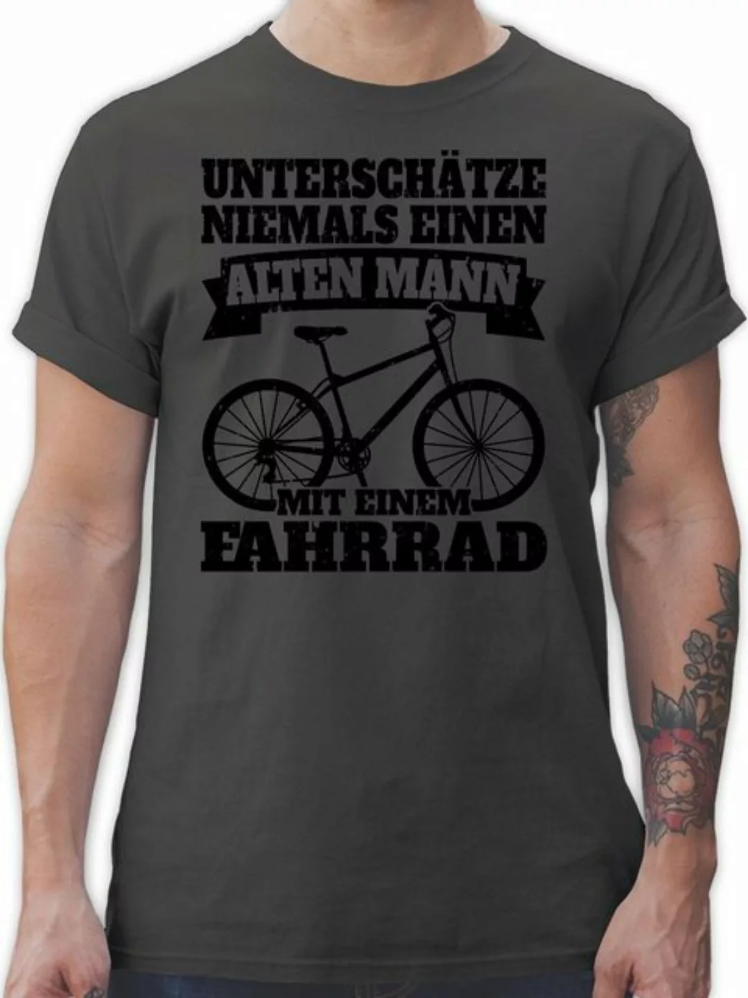 Shirtracer T-Shirt Unterschätze niemals einen alten Mann mit einem Fahrrad günstig online kaufen