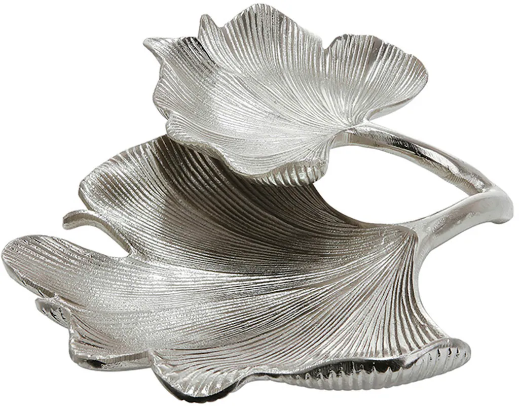 GILDE Dekoschale "Schale Ginkgo Blatt, silber", (1 St.), silberfarben günstig online kaufen