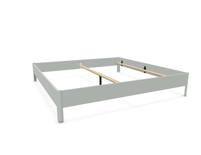 NAIT Doppelbett farbig lackiert Lichtergrau 200 x 200cm Ohne Kopfteil günstig online kaufen