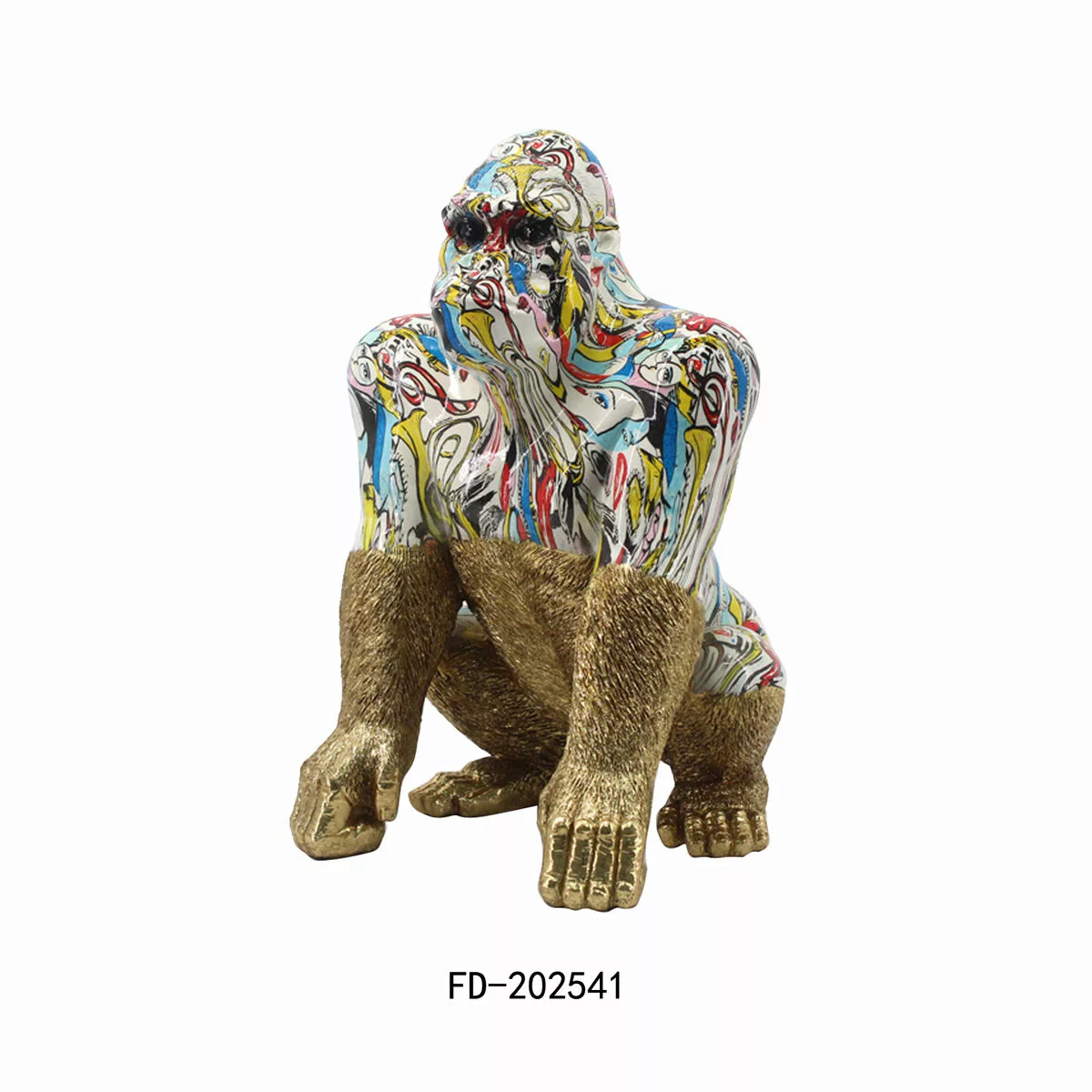 Deko-figur Dkd Home Decor Golden Harz Bunt Gorilla (28,5 X 26,5 X 41 Cm) günstig online kaufen