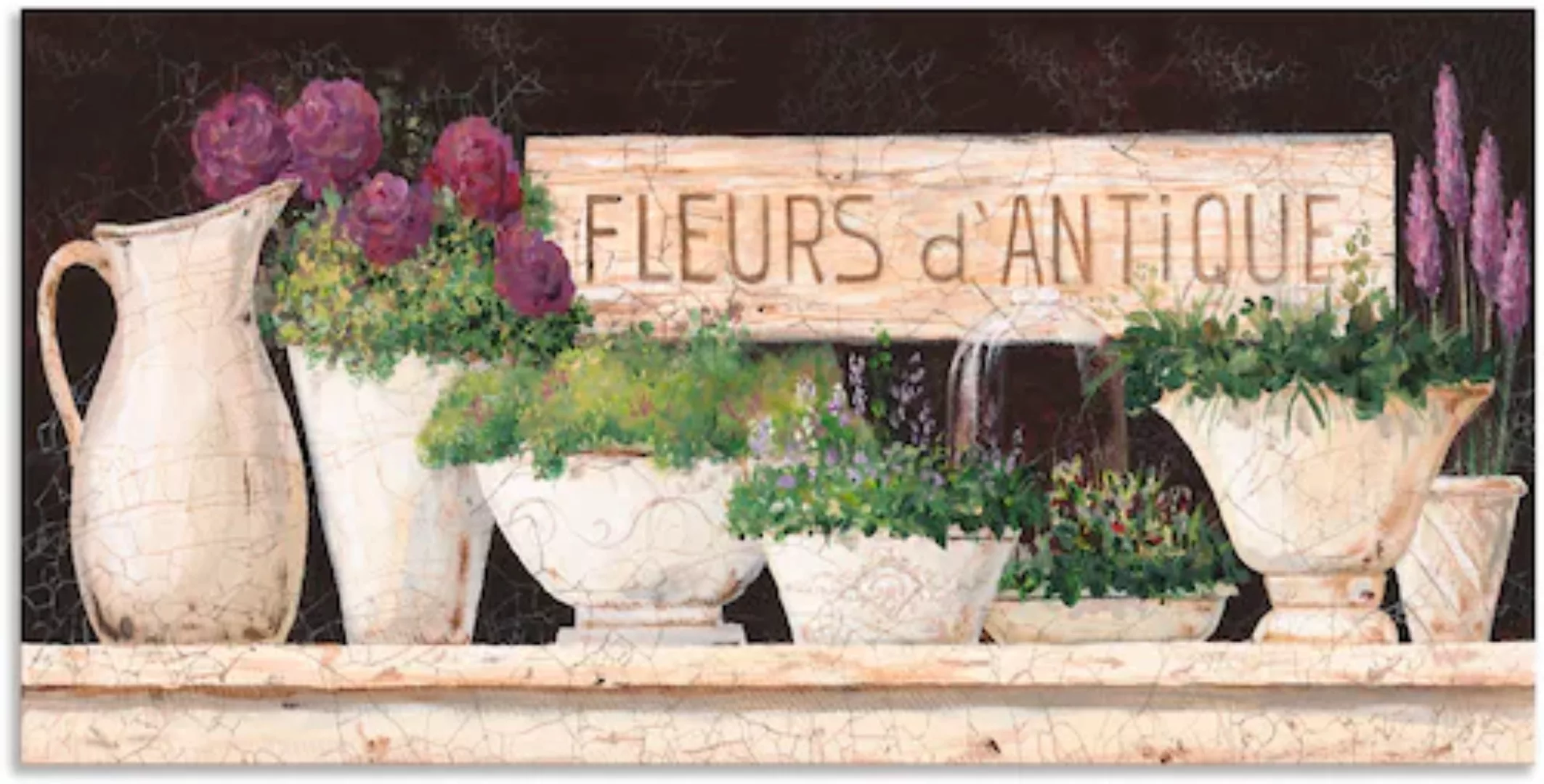 Artland Wandbild »Antike Blumen«, Vasen & Töpfe, (1 St.), als Alubild, Outd günstig online kaufen