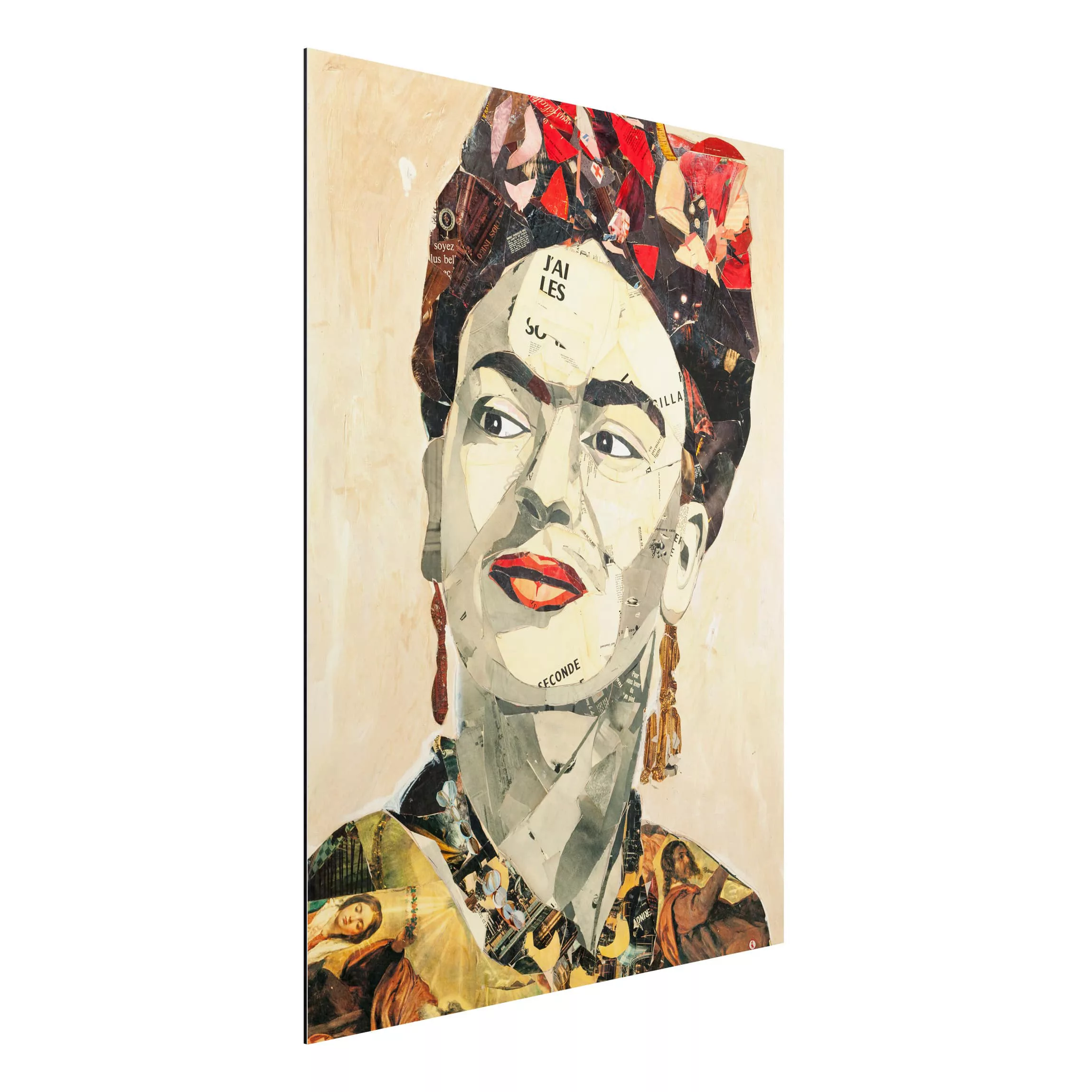 Alu-Dibond Bild Kunstdruck - Hochformat 3:4 Frida Kahlo - Collage No.2 günstig online kaufen