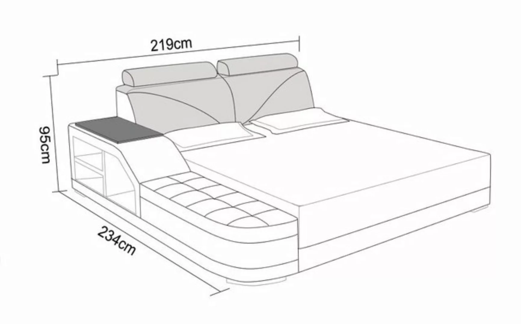 Xlmoebel Bett Modernes Doppelbett mit gepolstertem Design für das Schlafzim günstig online kaufen