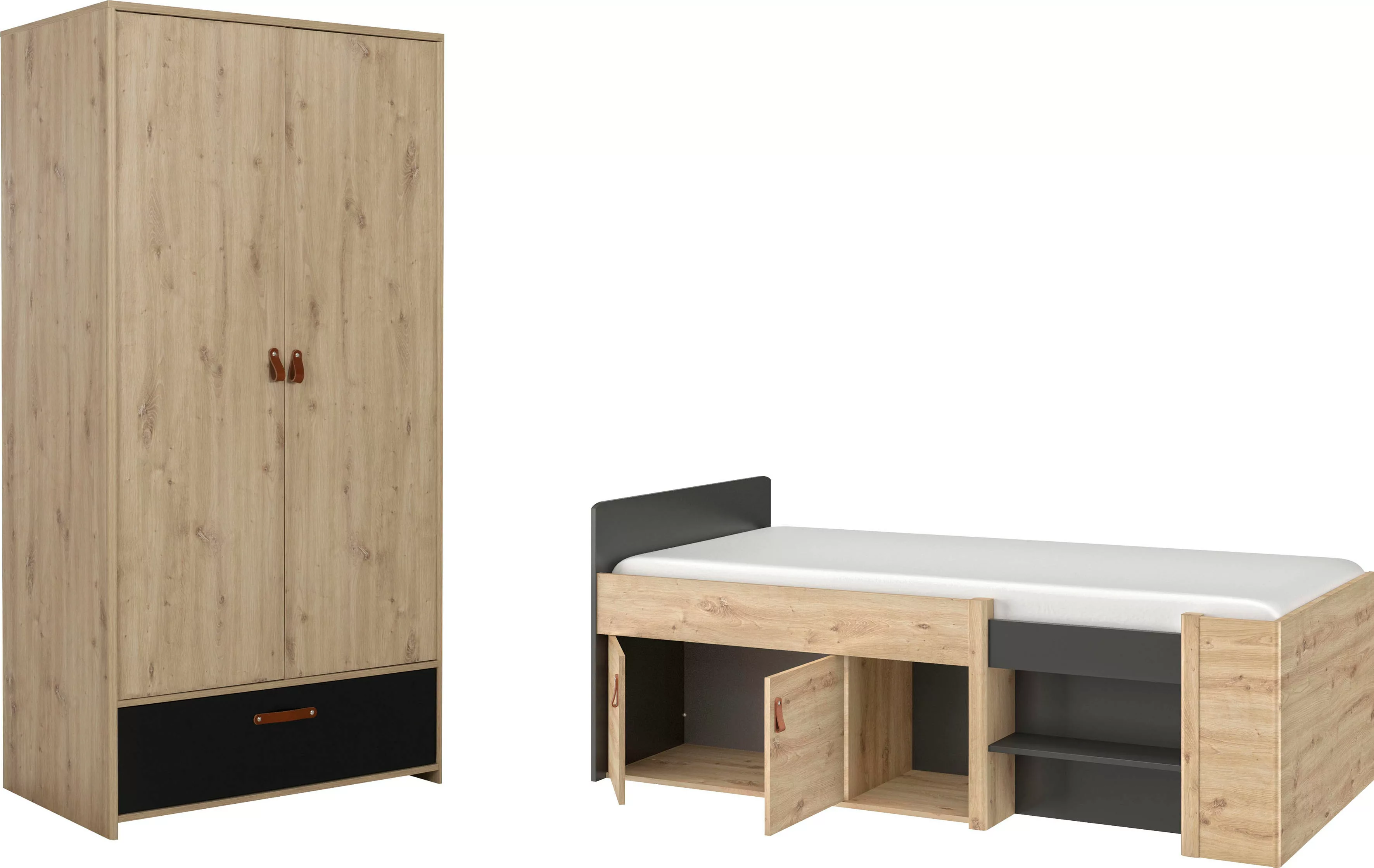 Gami Jugendzimmer-Set "Arthus", (2 tlg., Funktionsbett, Kleiderschrank) günstig online kaufen