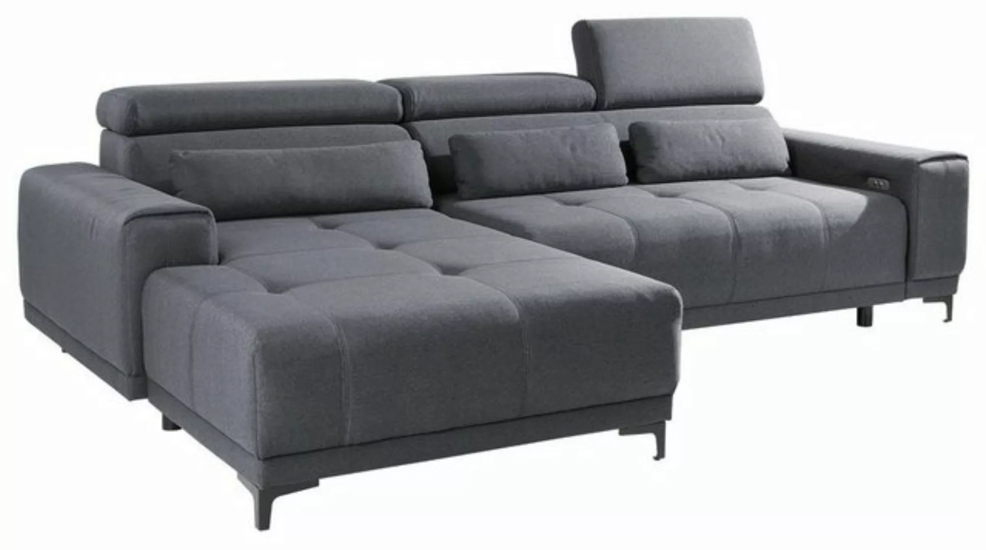 LIV'IN Sofa CANDIA, Grau, Webstoff, elektrische Sitztiefenverstellung, BxHx günstig online kaufen