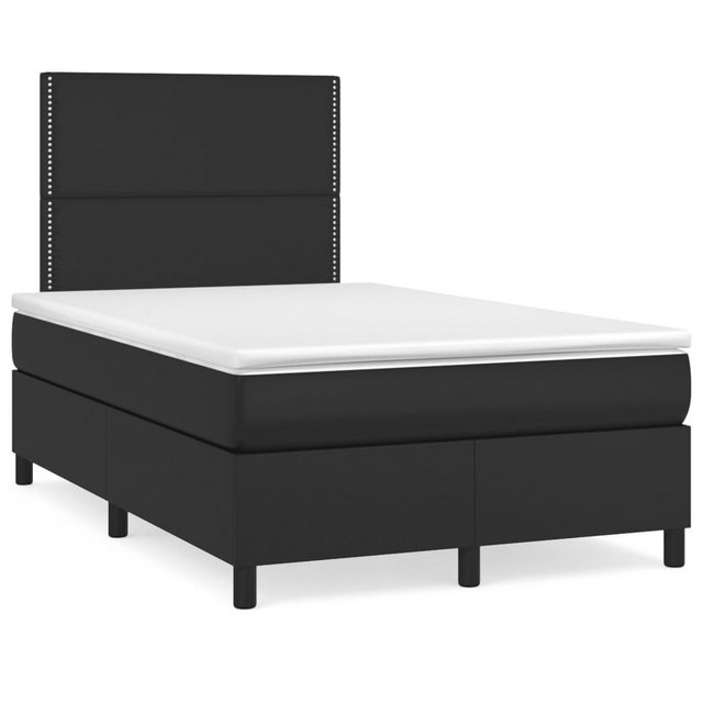 vidaXL Boxspringbett, Boxspringbett mit Matratze Schwarz 120x200 cm Kunstle günstig online kaufen