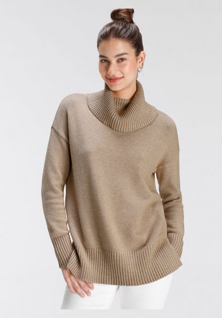 Tamaris Rollkragenpullover mit Rippdetails günstig online kaufen