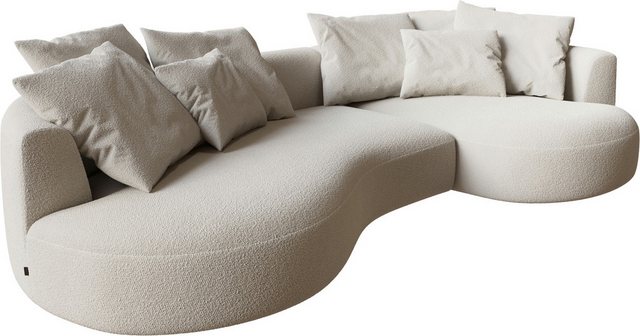 DELIFE Big-Sofa Edina, Bouclé Creme-Weiß 330x170 cm günstig online kaufen