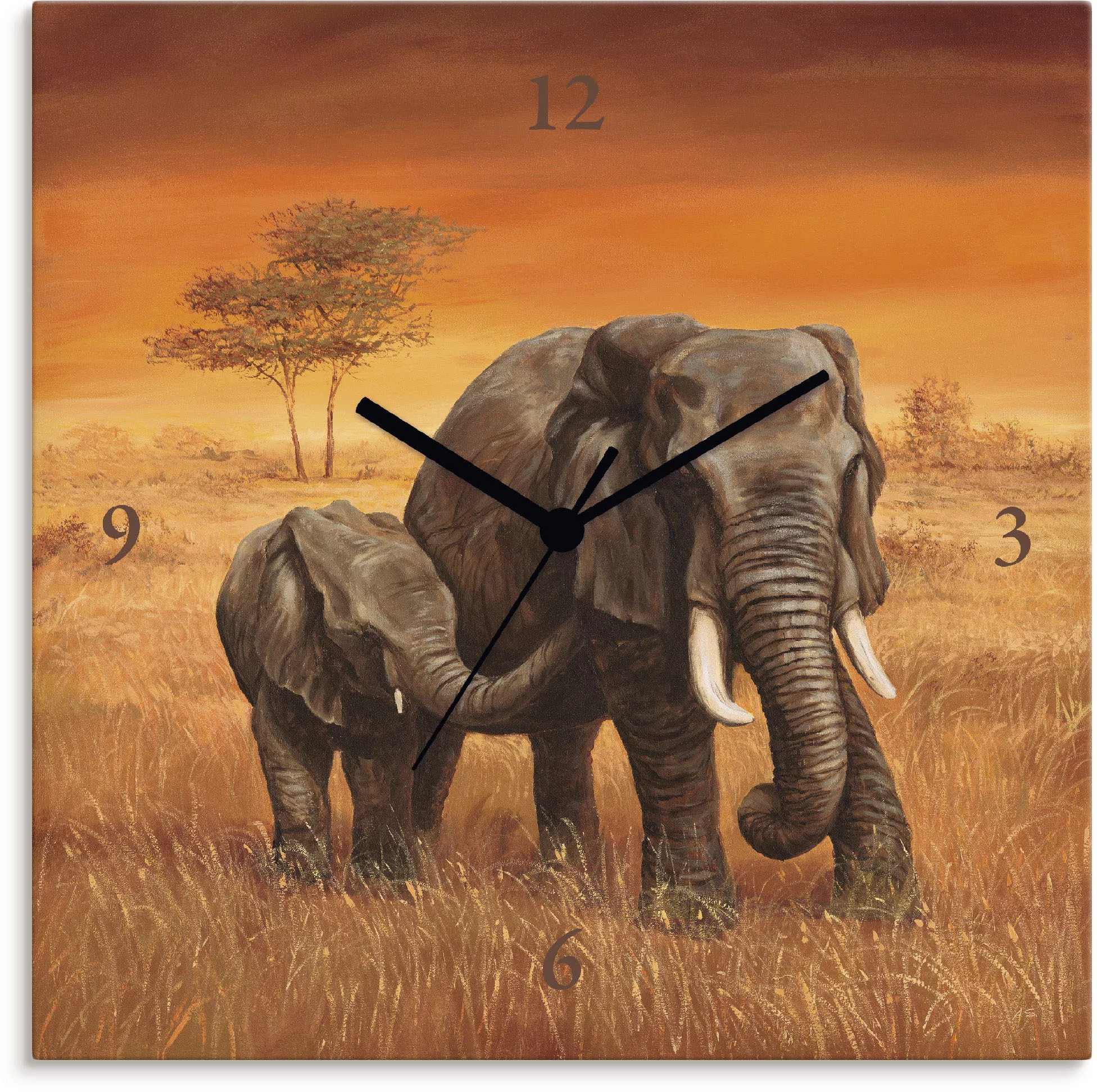 Artland Wanduhr "Elefanten" günstig online kaufen