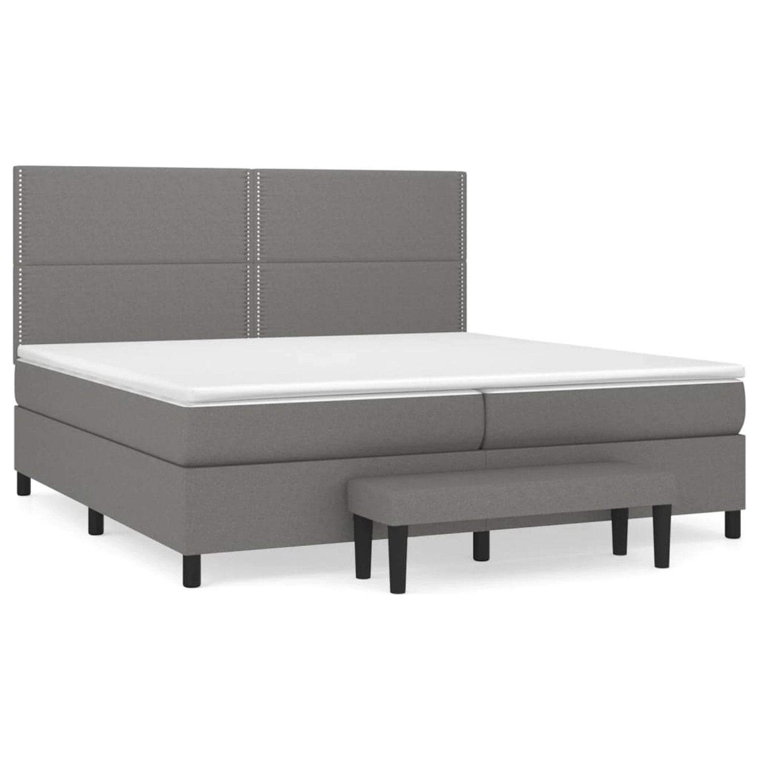 vidaXL Boxspringbett Boxspringbett mit Matratze Dunkelgrau 200x200 cm Stoff günstig online kaufen