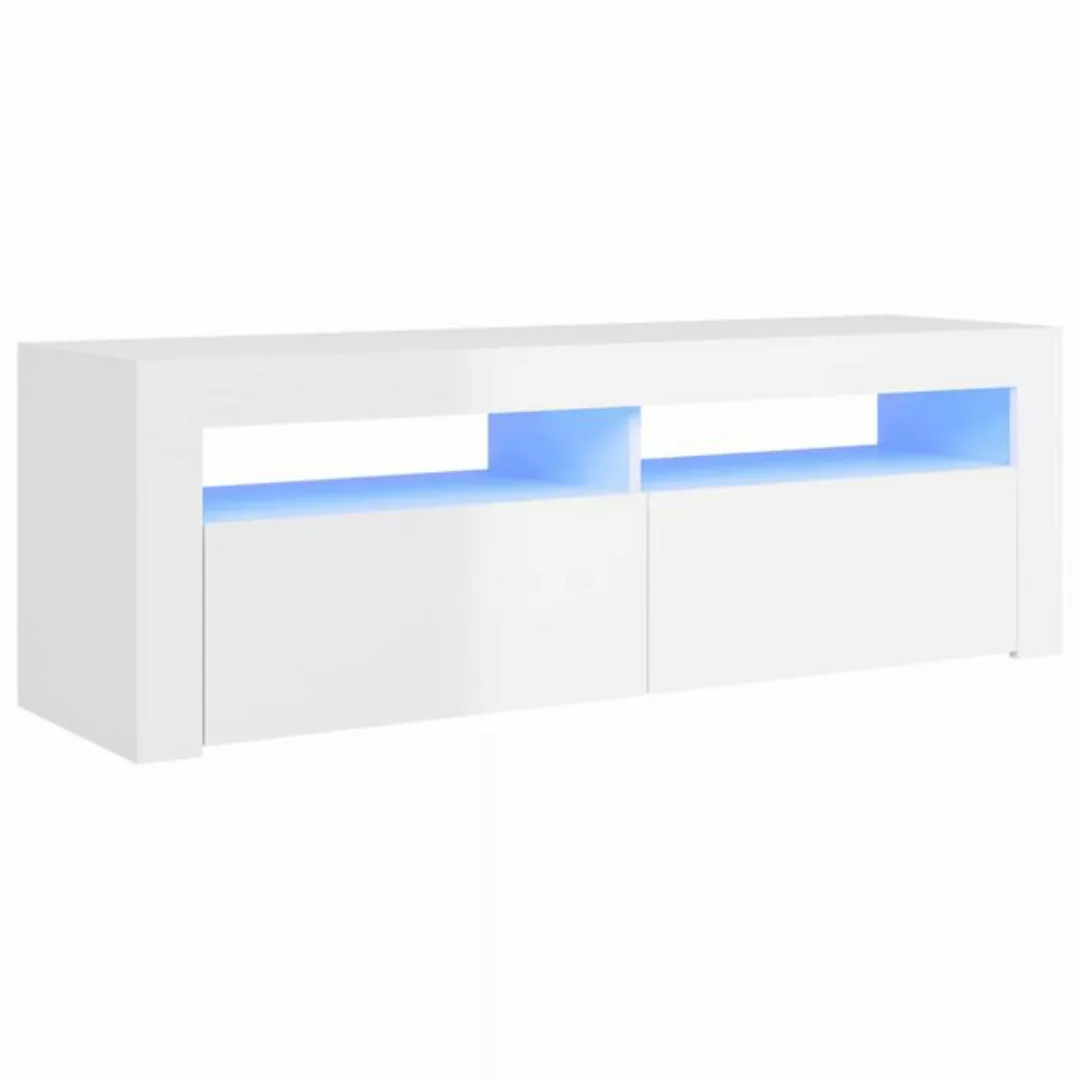 vidaXL TV-Schrank TV-Schrank mit LED Leuchten Hochglanz-Weiß 120x35x40 cm L günstig online kaufen