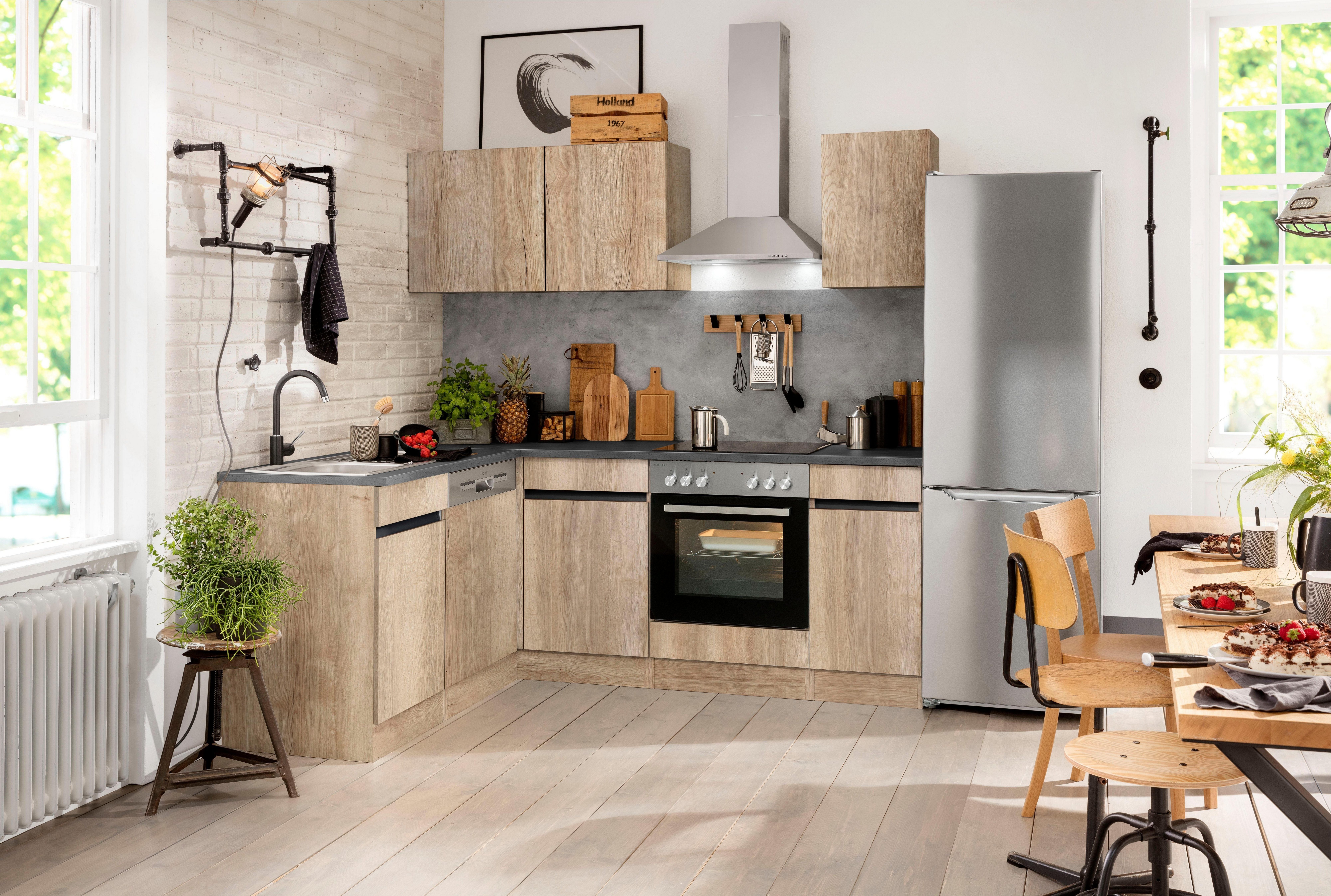 OPTIFIT Winkelküche "Roth", Stellmaße 210x175 cm,wahlweise mit E-Geräten, P günstig online kaufen