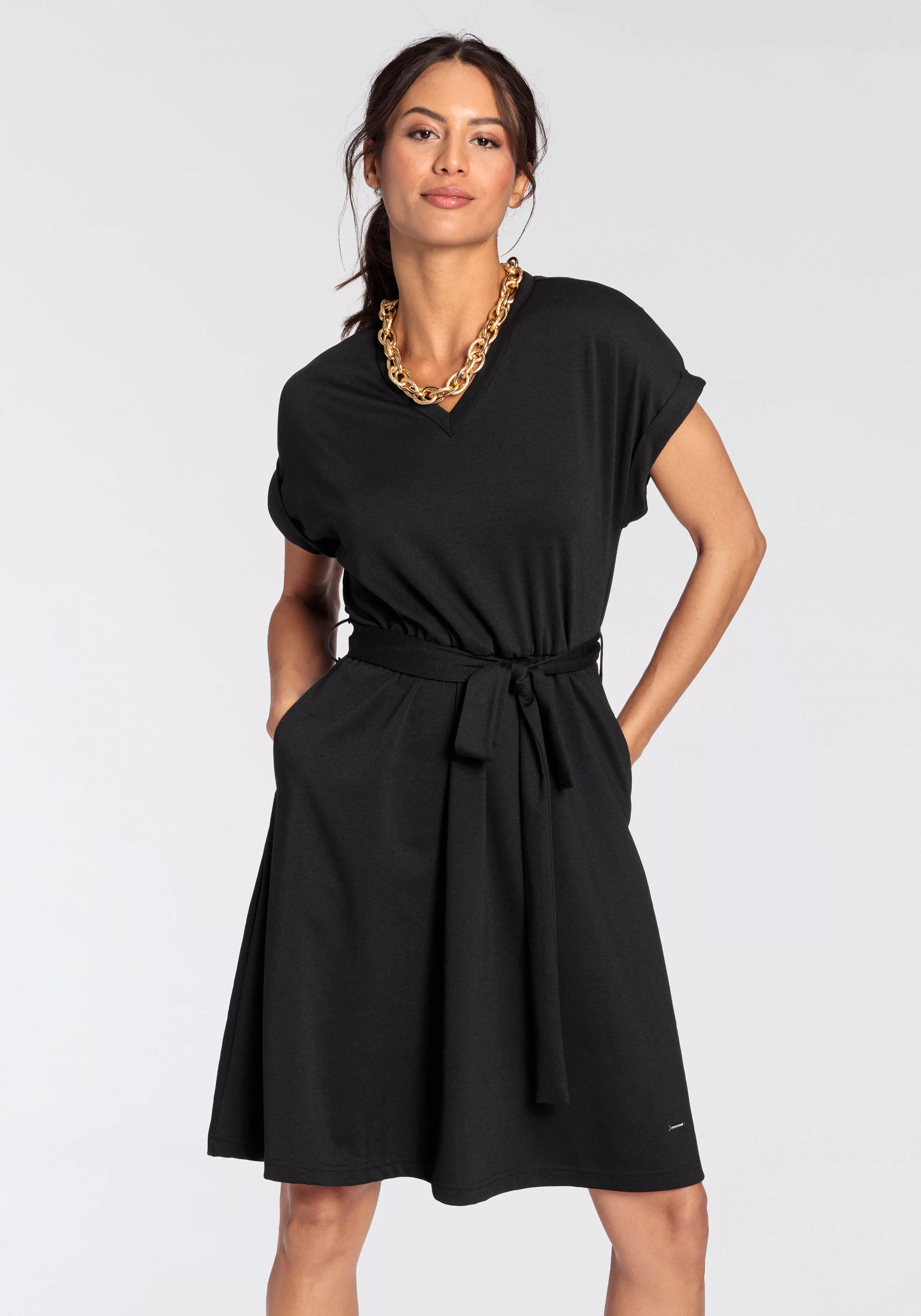 Bruno Banani Jerseykleid, geschnürter Rücken günstig online kaufen