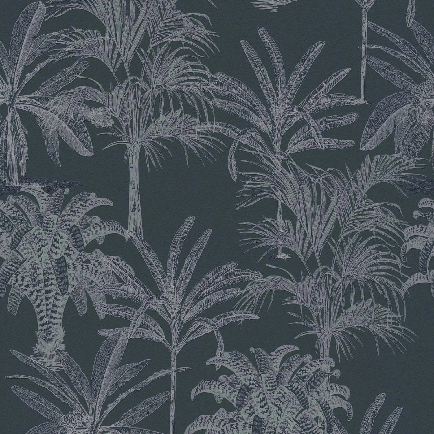 Bricoflor Moderne Tapete mit Palmen Tropische Vliestapete Exotisch in Blau günstig online kaufen