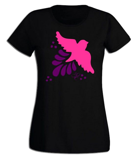 G-graphics T-Shirt Damen T-Shirt - Vögelchen Pink-Purple-Collection, Slim-f günstig online kaufen