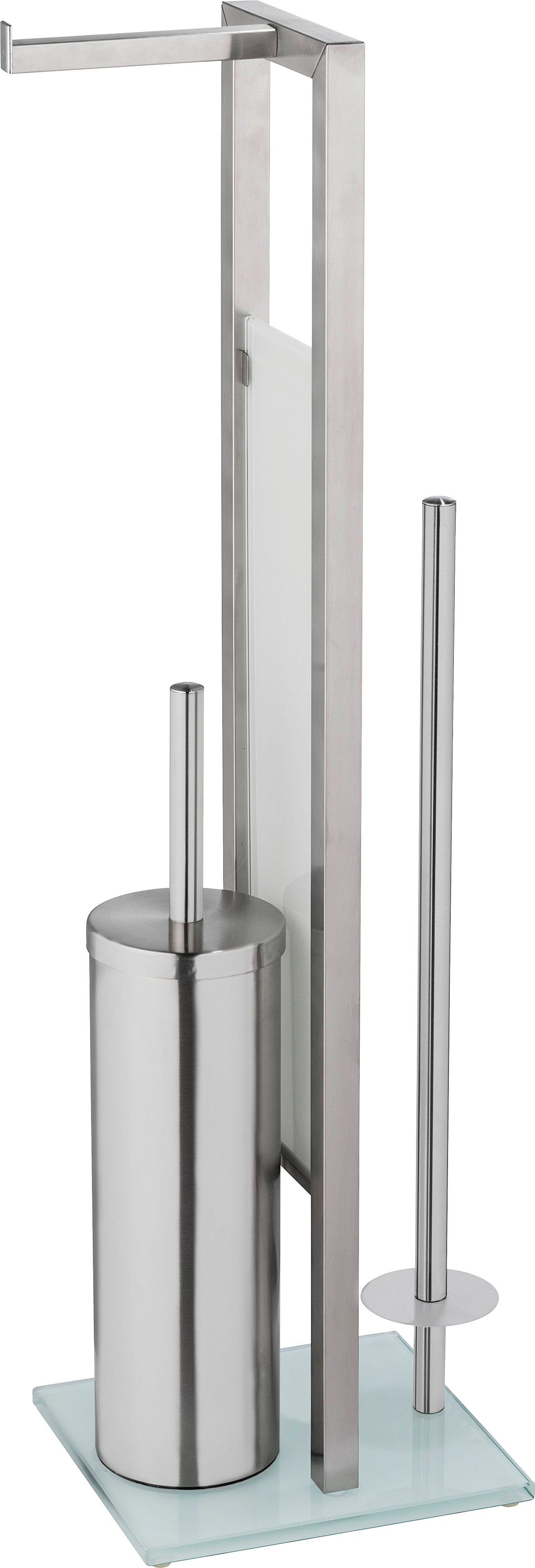 WENKO WC-Garnitur "Rivalta", aus Edelstahl-Glas-Polypropylen, edelstahl, mi günstig online kaufen