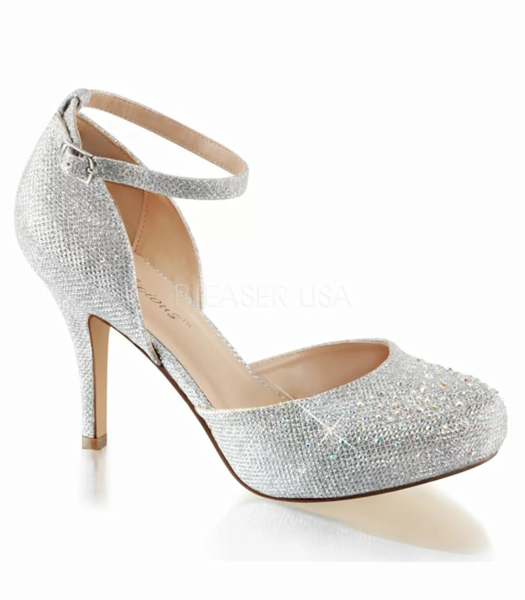 D'Orsay Pumps COVET-03 - Silber Glitter (Schuhgröße: EUR 38) günstig online kaufen