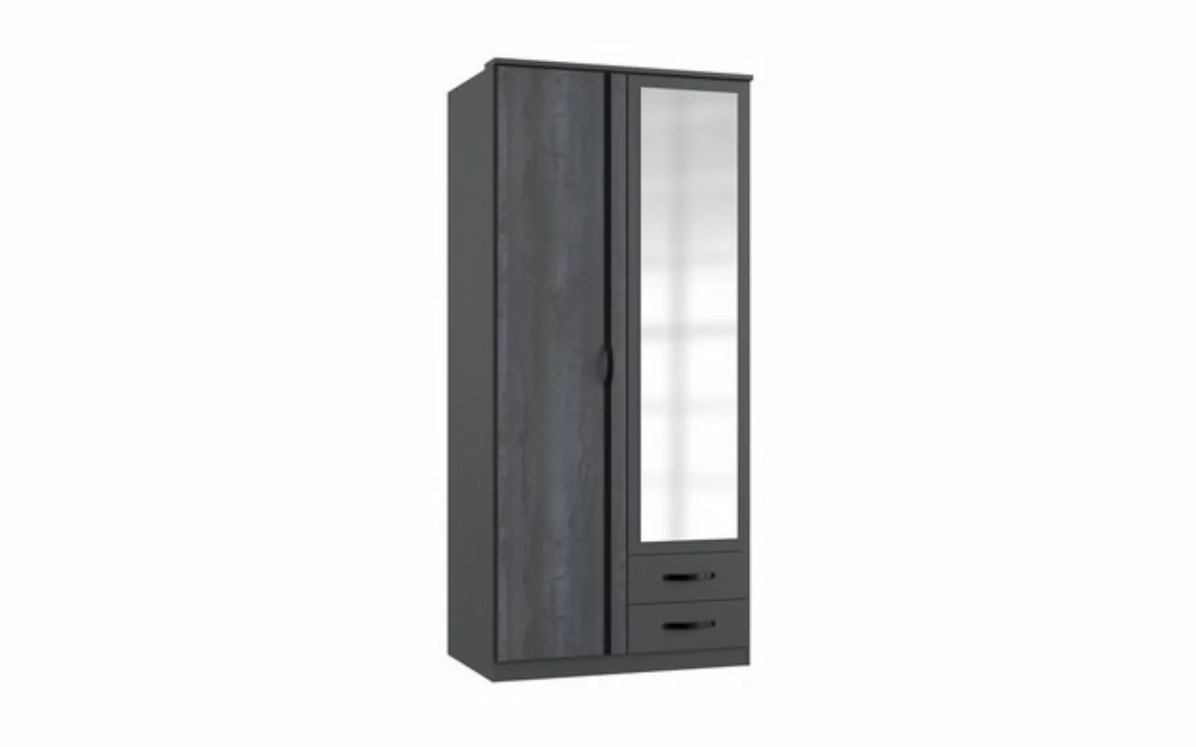 Wimex Drehtürenschrank in WEISS + BETON-NB LICHTGRAU - 179x199x58cm (BxHxT) günstig online kaufen