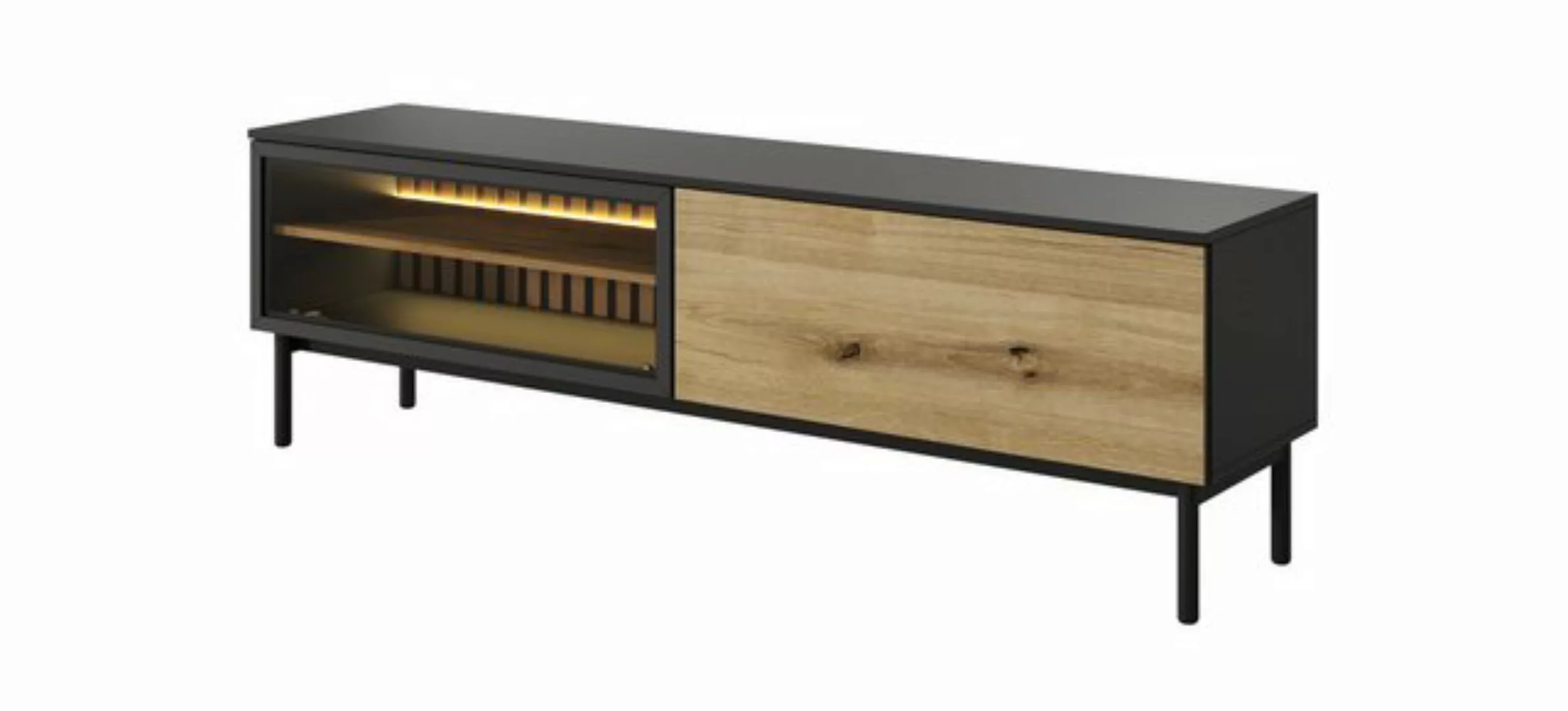 Compleo TV-Schrank 180 cm breit LUKS, Modern Lowboard mit LED-Beleuchtung günstig online kaufen