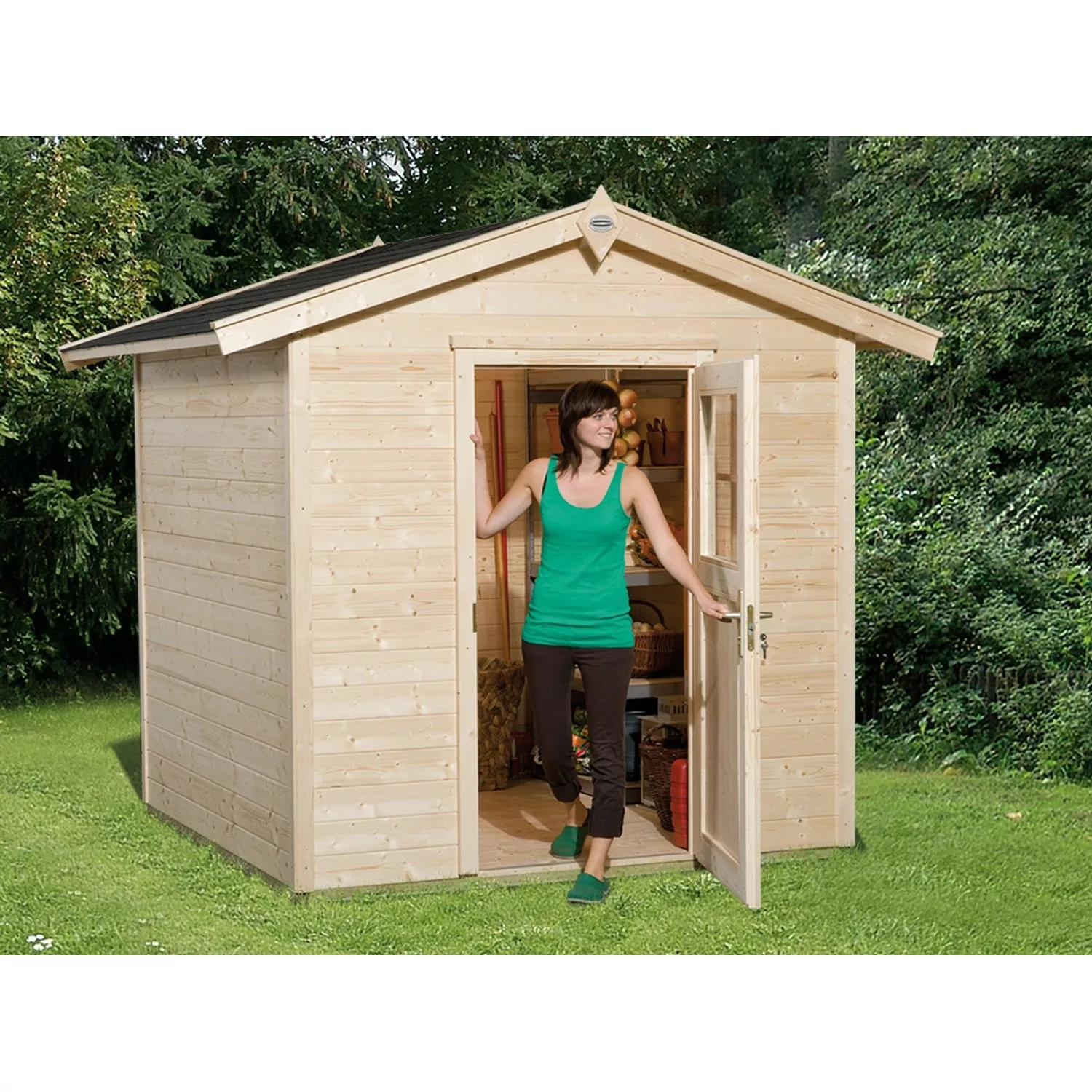OBI Outdoor Living Holz-Gartenhaus Monza Satteldach Unbehandelt 205 cm x 17 günstig online kaufen