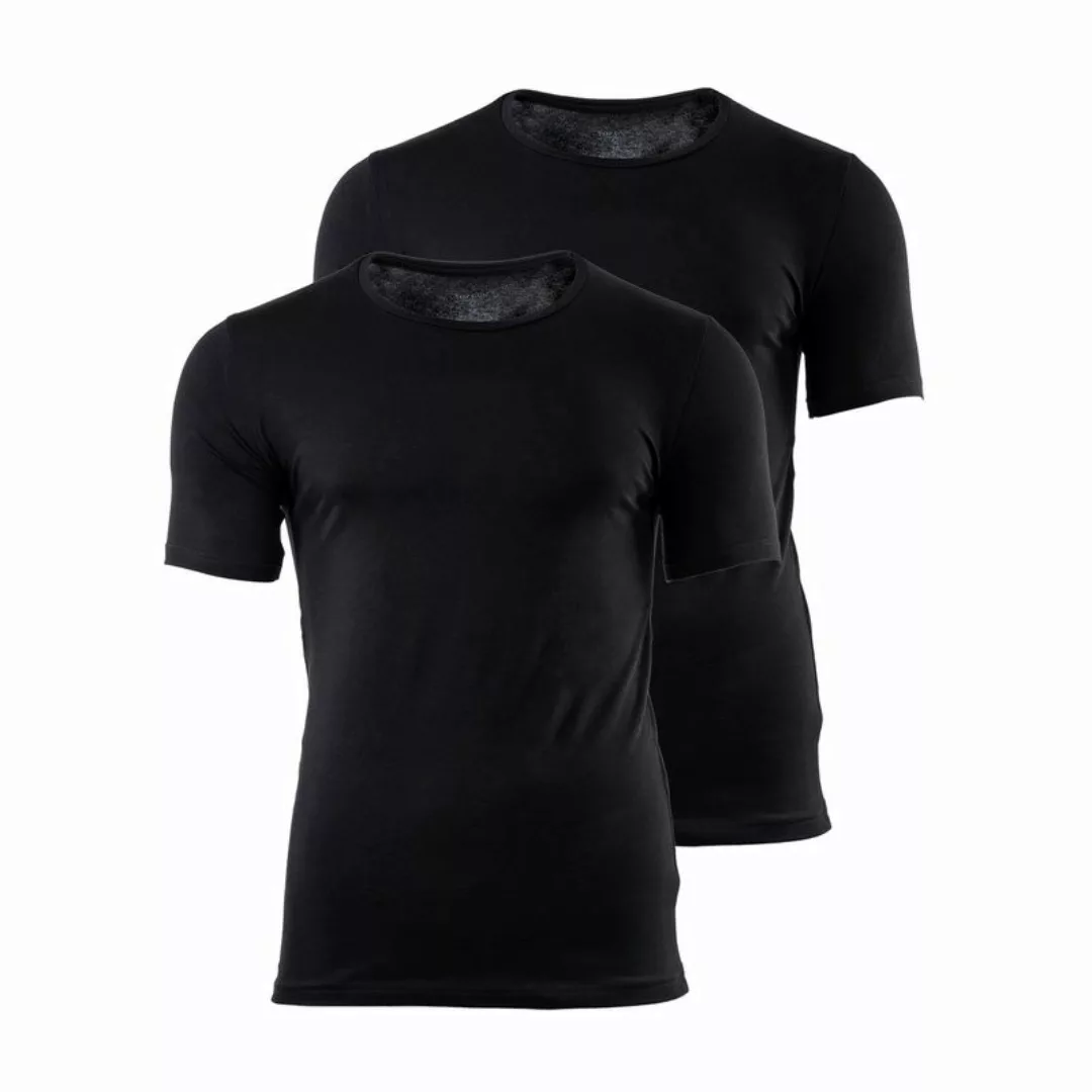 TOP GUN Herren T-Shirt - Unterhemd, Rundhals, Slim fit, 2er Pack Schwarz XL günstig online kaufen