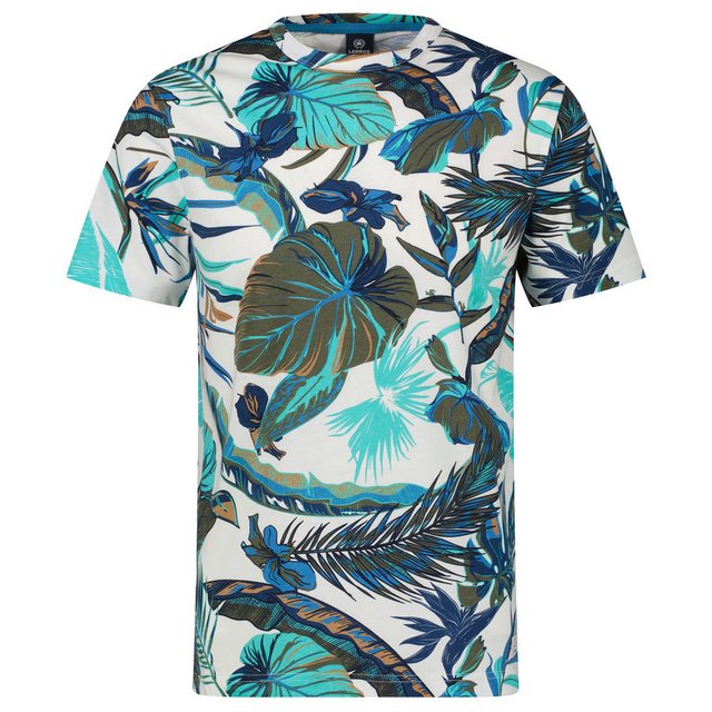 LERROS Rundhalsshirt Große Größen Herren T-Shirt Alloverprint floral blau-t günstig online kaufen