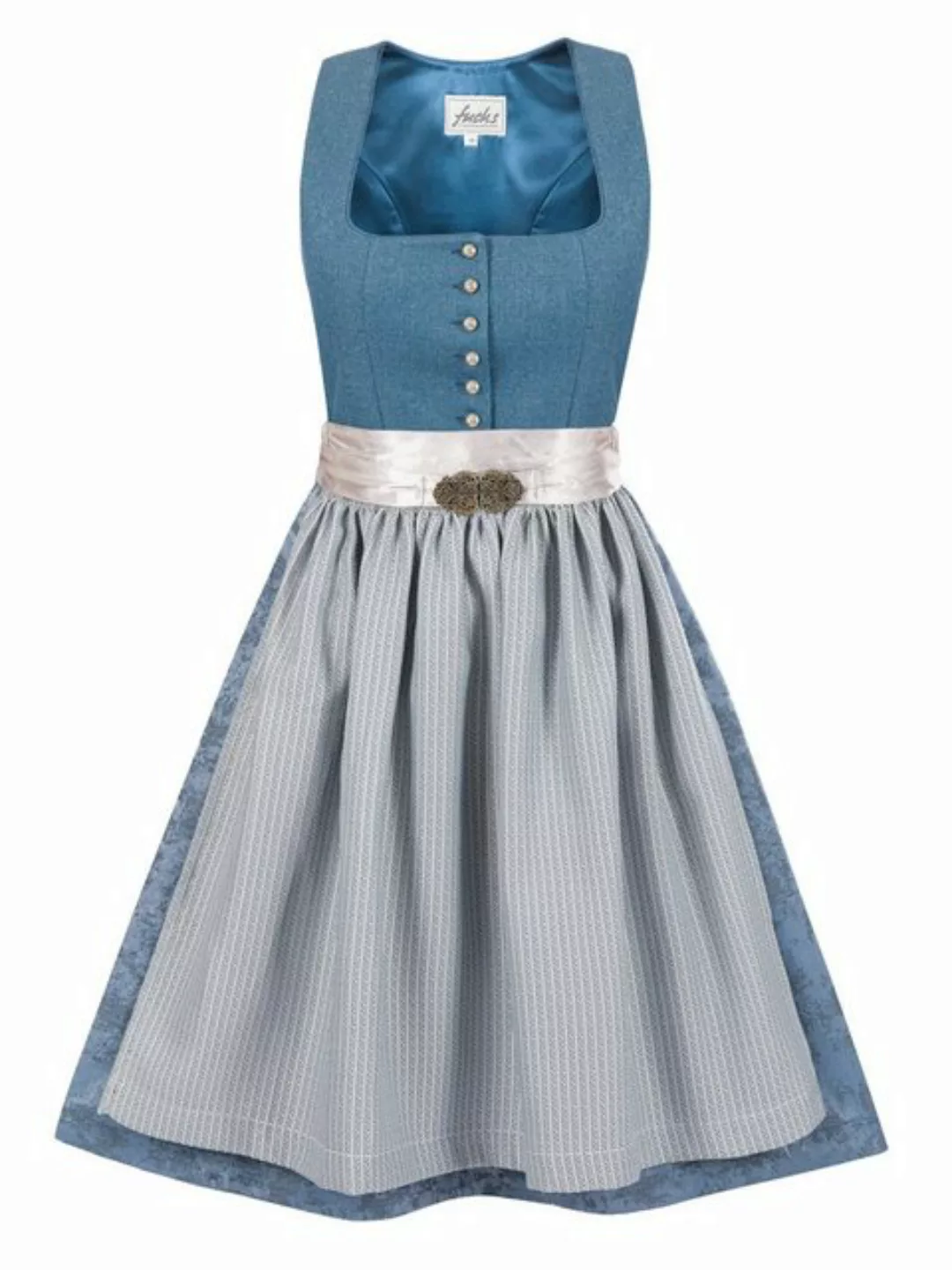 Trachten24.de Dirndl Midi Dirndl Nane blau (2-tlg) Rockteil 65cm günstig online kaufen