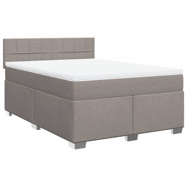 vidaXL Bett Boxspringbett mit Matratze Taupe 140x190 cm Stoff günstig online kaufen