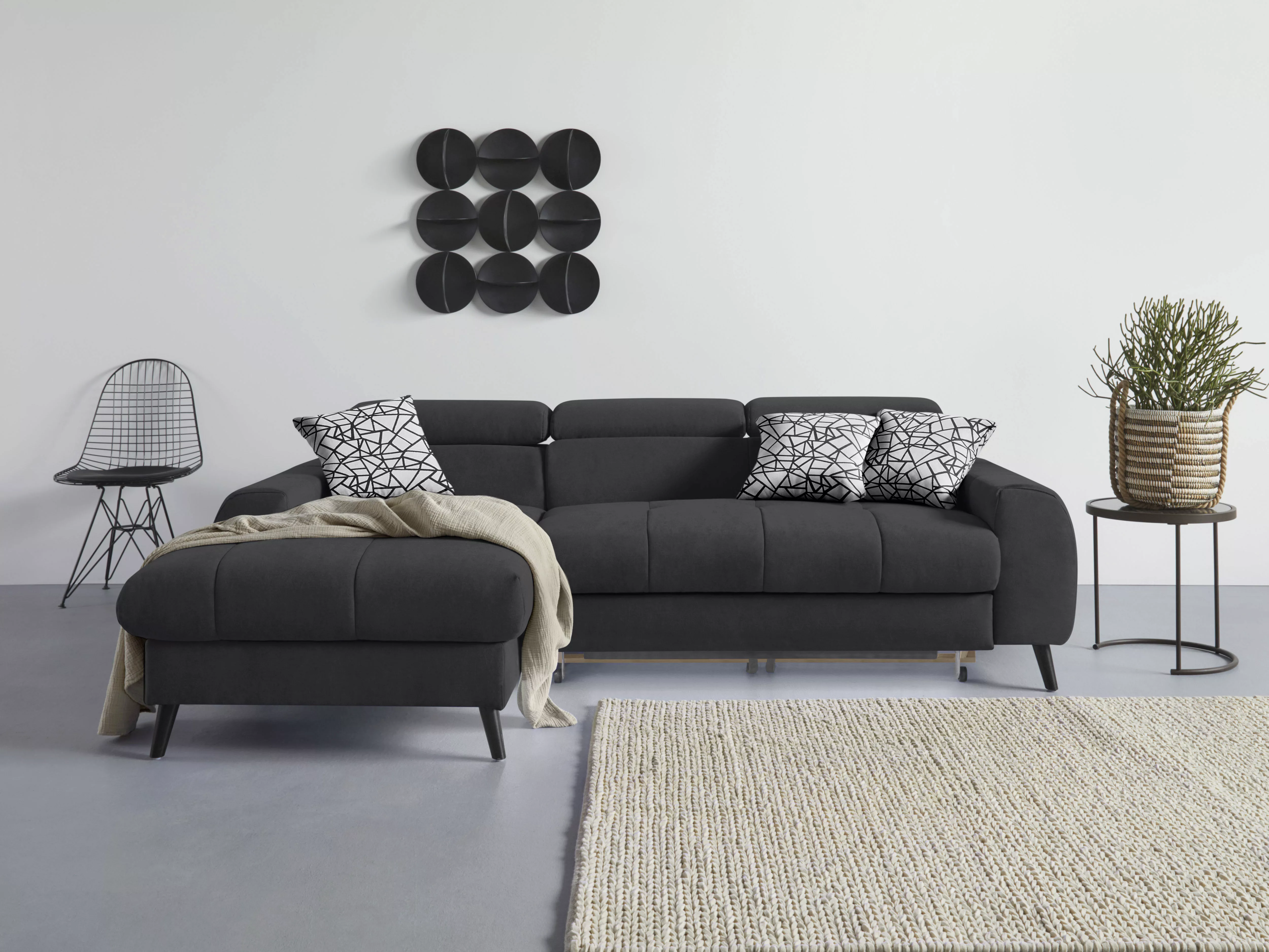 COTTA Ecksofa "Mia L-Form", 3-tlg.-Kissen-Set, Recamiere, wahlweise mit ode günstig online kaufen