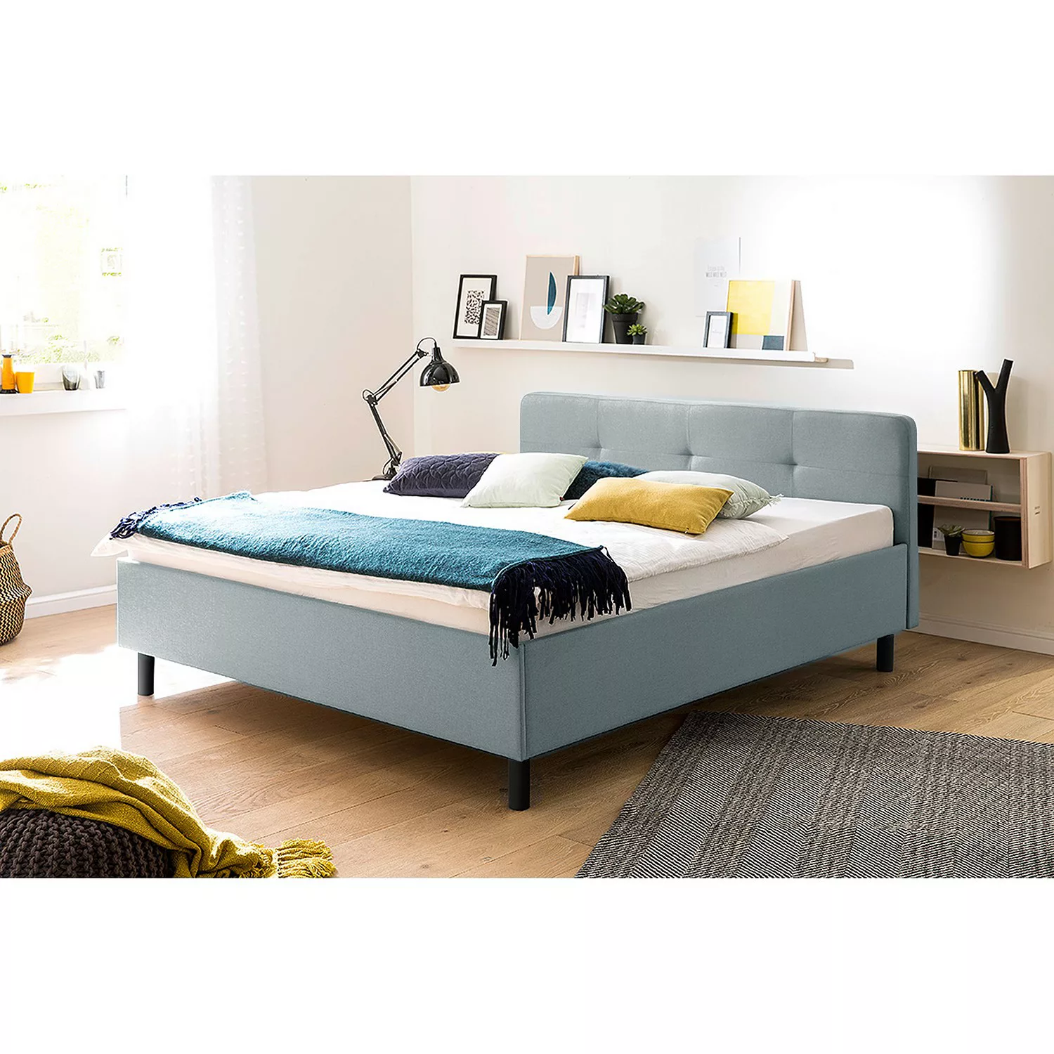 Polsterbett - grau - 186,5 cm - 209 cm - 90 cm - Betten > Bettgestelle - Mö günstig online kaufen