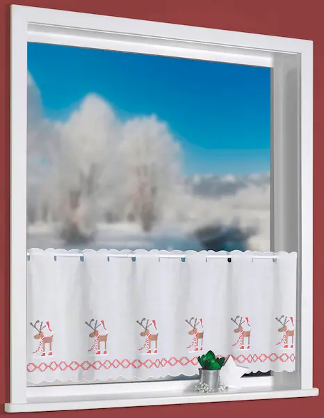 Weckbrodt Scheibengardine »Weihnachtselche«, (1 St.), Bistro, Batic, echte günstig online kaufen