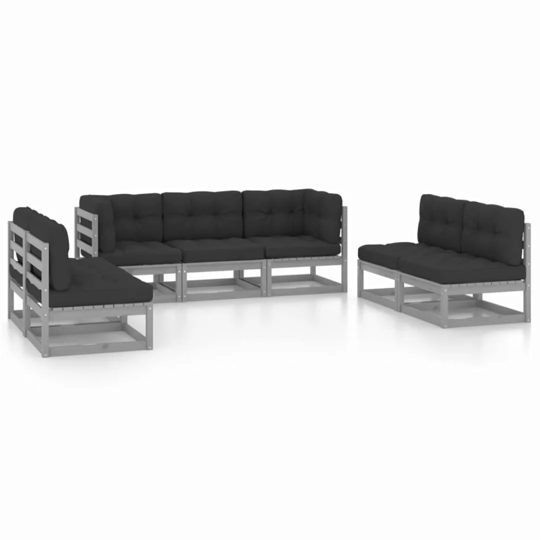 7-tlg. Garten-lounge-set Mit Kissen Kiefer Massivholz günstig online kaufen