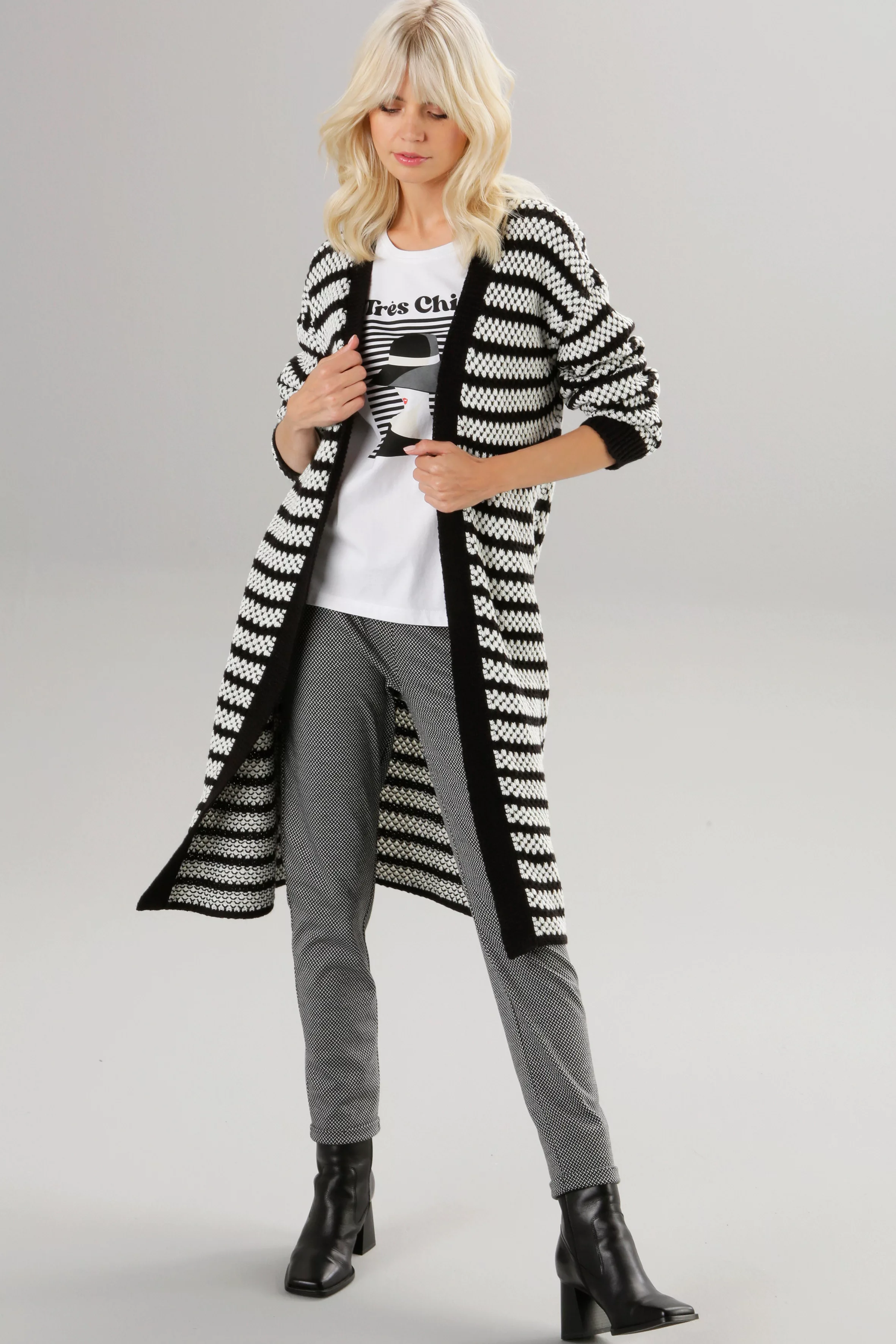 Aniston SELECTED Strickjacke, mit Streifen-Muster günstig online kaufen