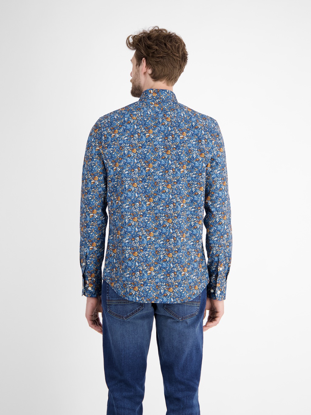 LERROS Langarmhemd "LERROS Stretch-Herrenhemd FLOWERS" günstig online kaufen