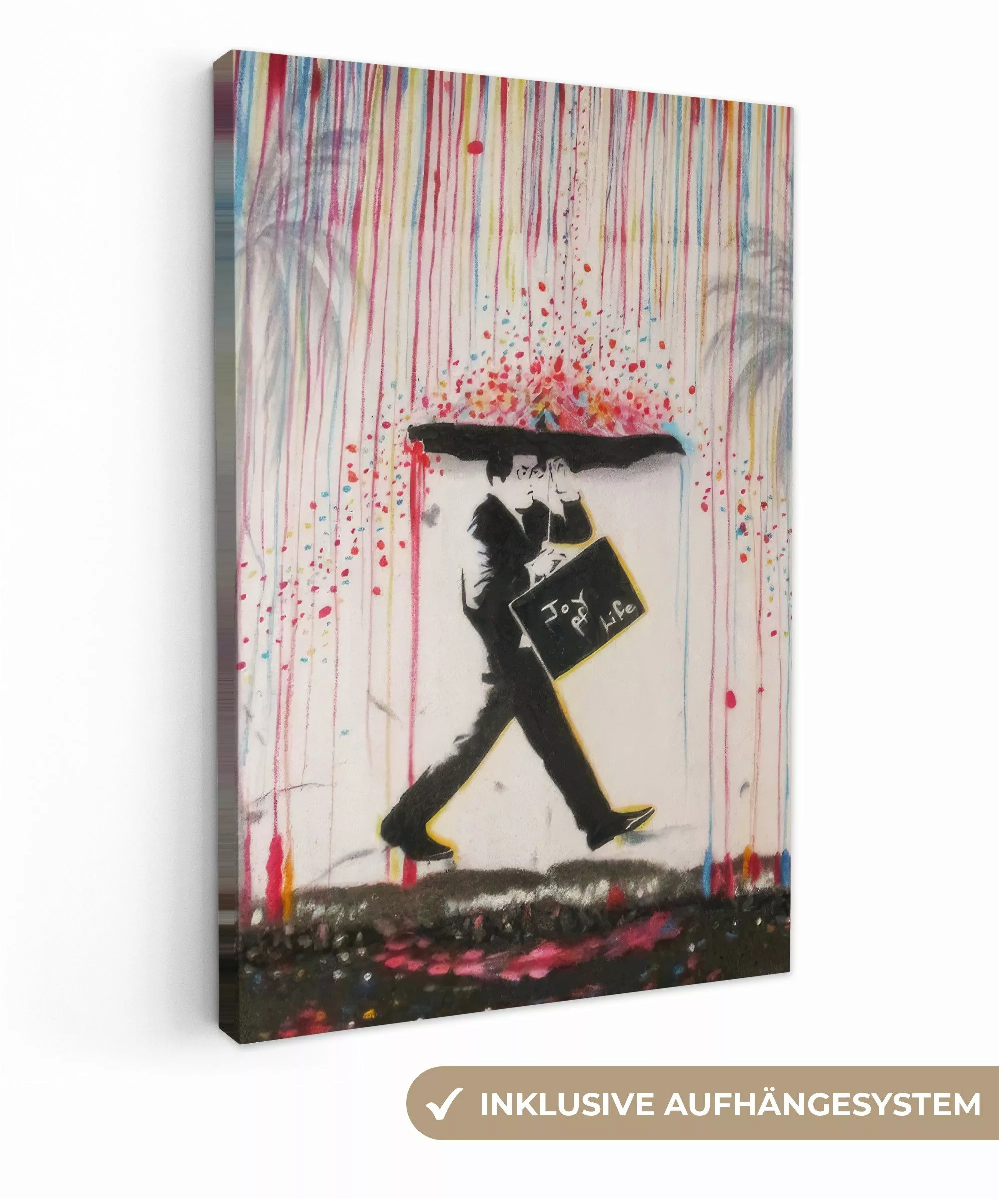 OneMillionCanvasses® Leinwandbild Regen - Graffiti - günstig online kaufen