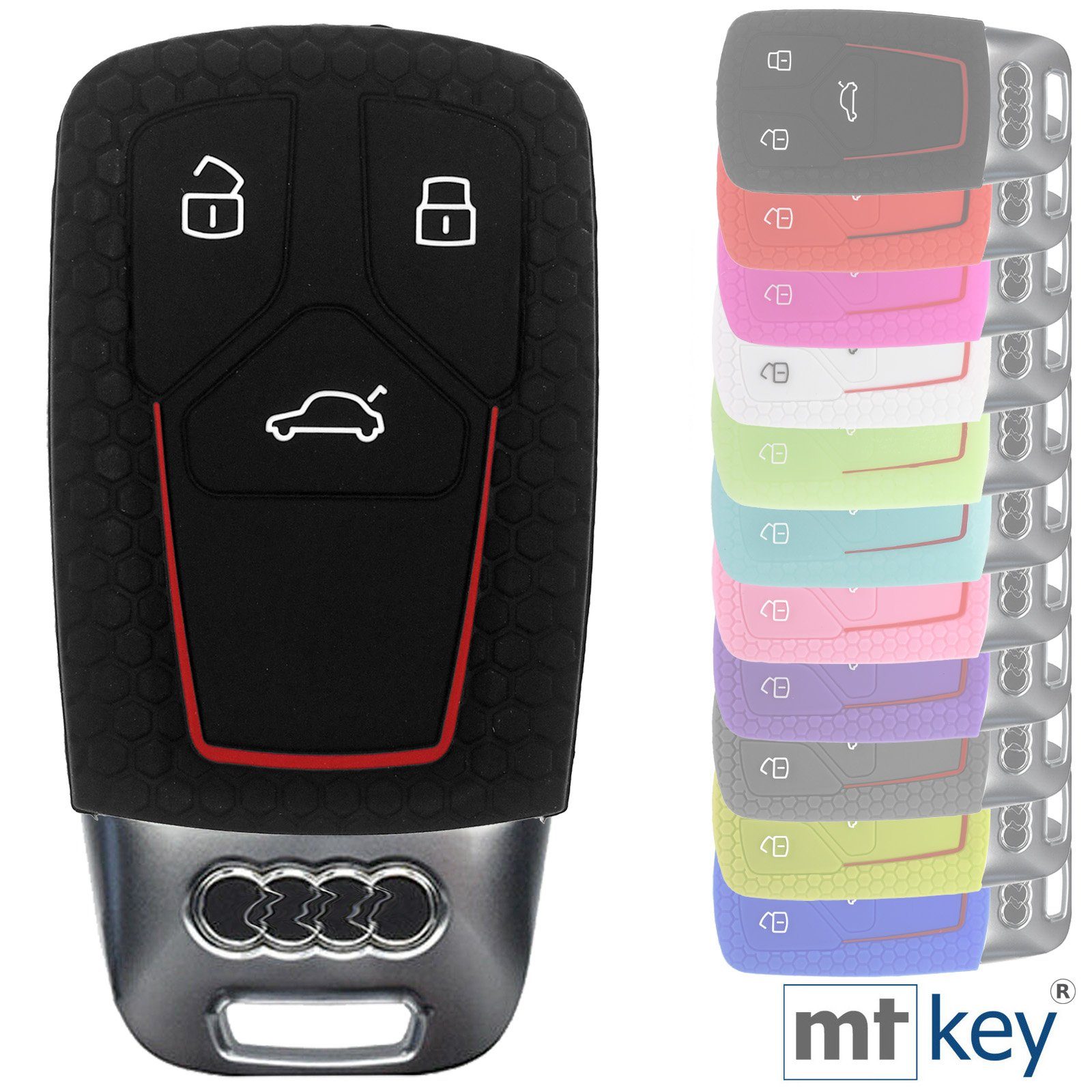 mt-key Schlüsseltasche Autoschlüssel Silikon Schutzhülle Wabe günstig online kaufen