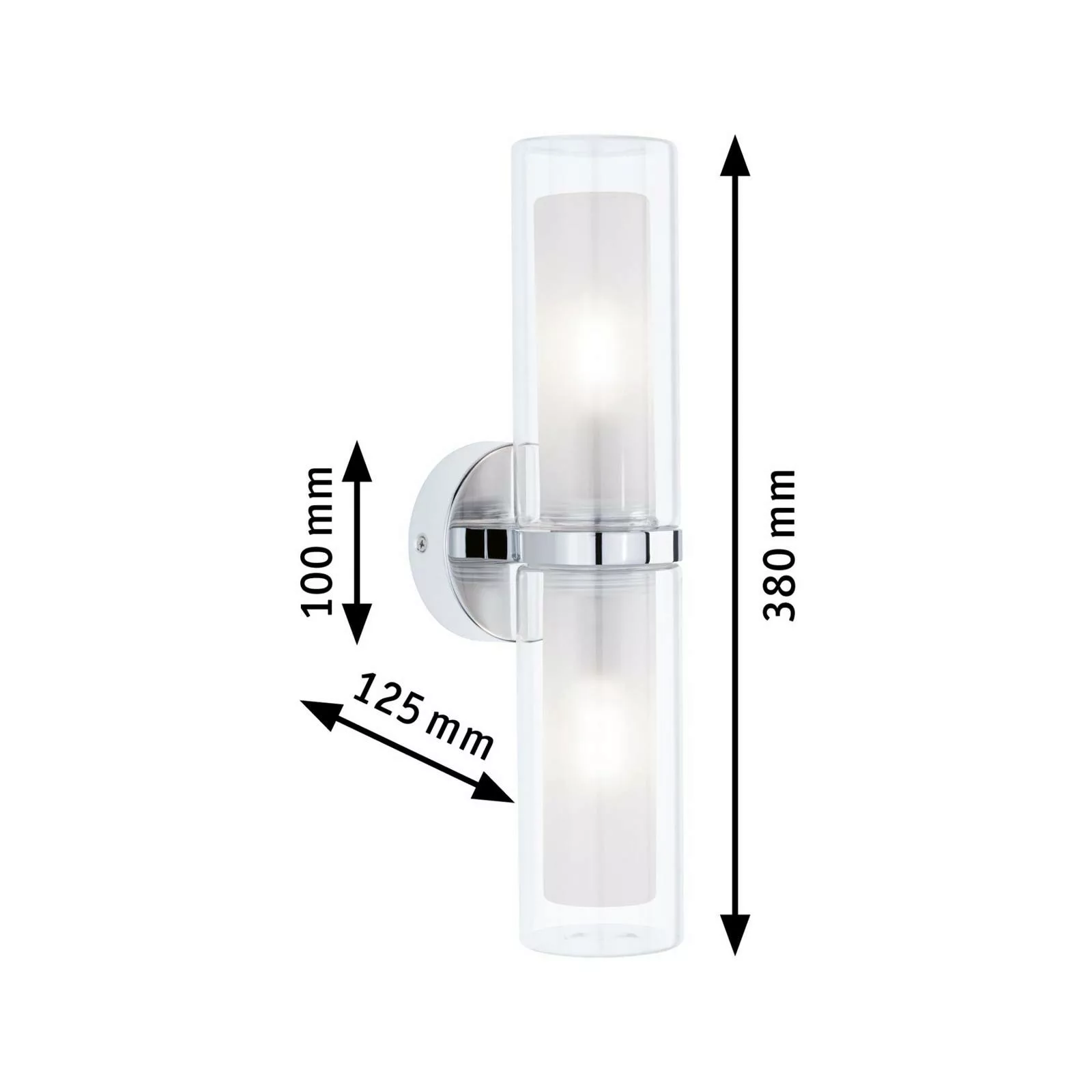 Paulmann Luena Wandleuchte IP44 chrom E14 2-flg. günstig online kaufen