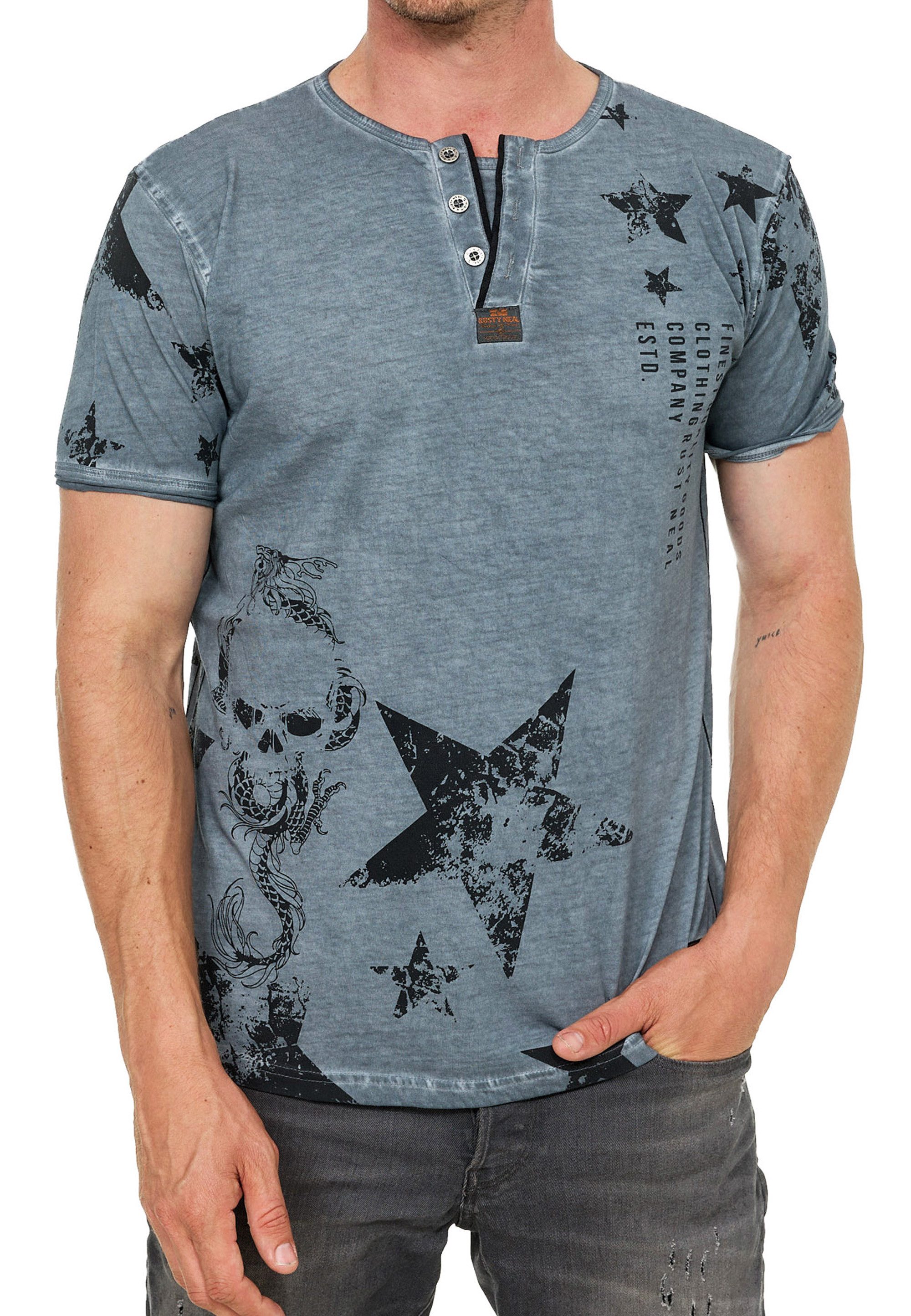 R-NEAL T-Shirt T-Shirt Verwaschen Regular Printed günstig online kaufen