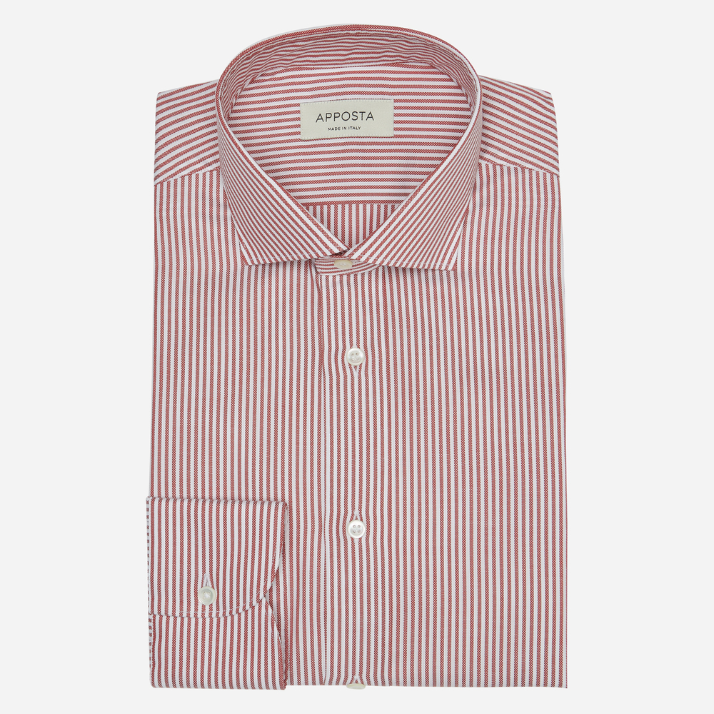 Hemd  streifen  rot 100% reine baumwolle pinpoint doppelt gezwirnt, kragenf günstig online kaufen