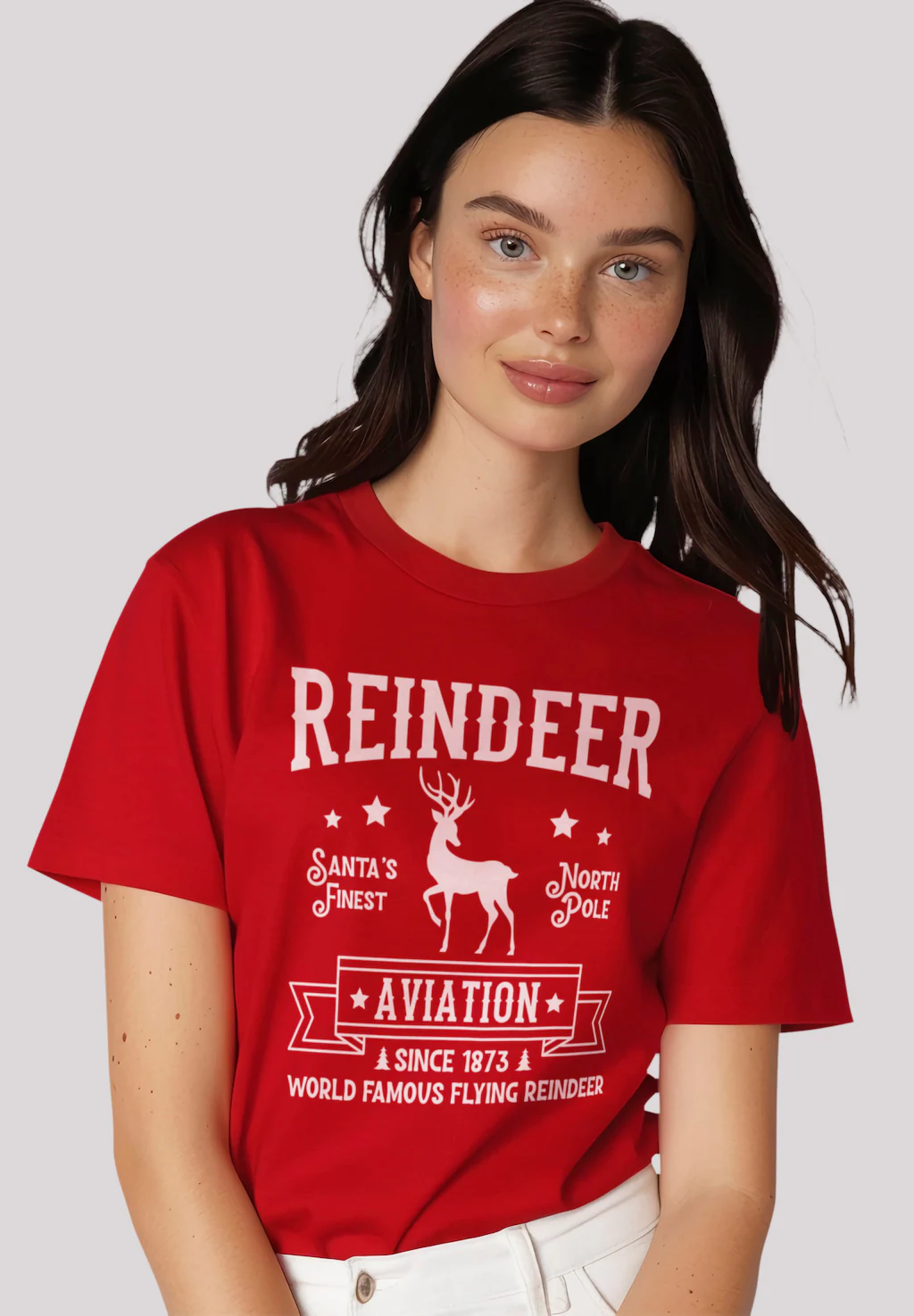 F4NT4STIC T-Shirt "Reindeer Aviation Retro Weihnachts Sign", Premium Qualit günstig online kaufen