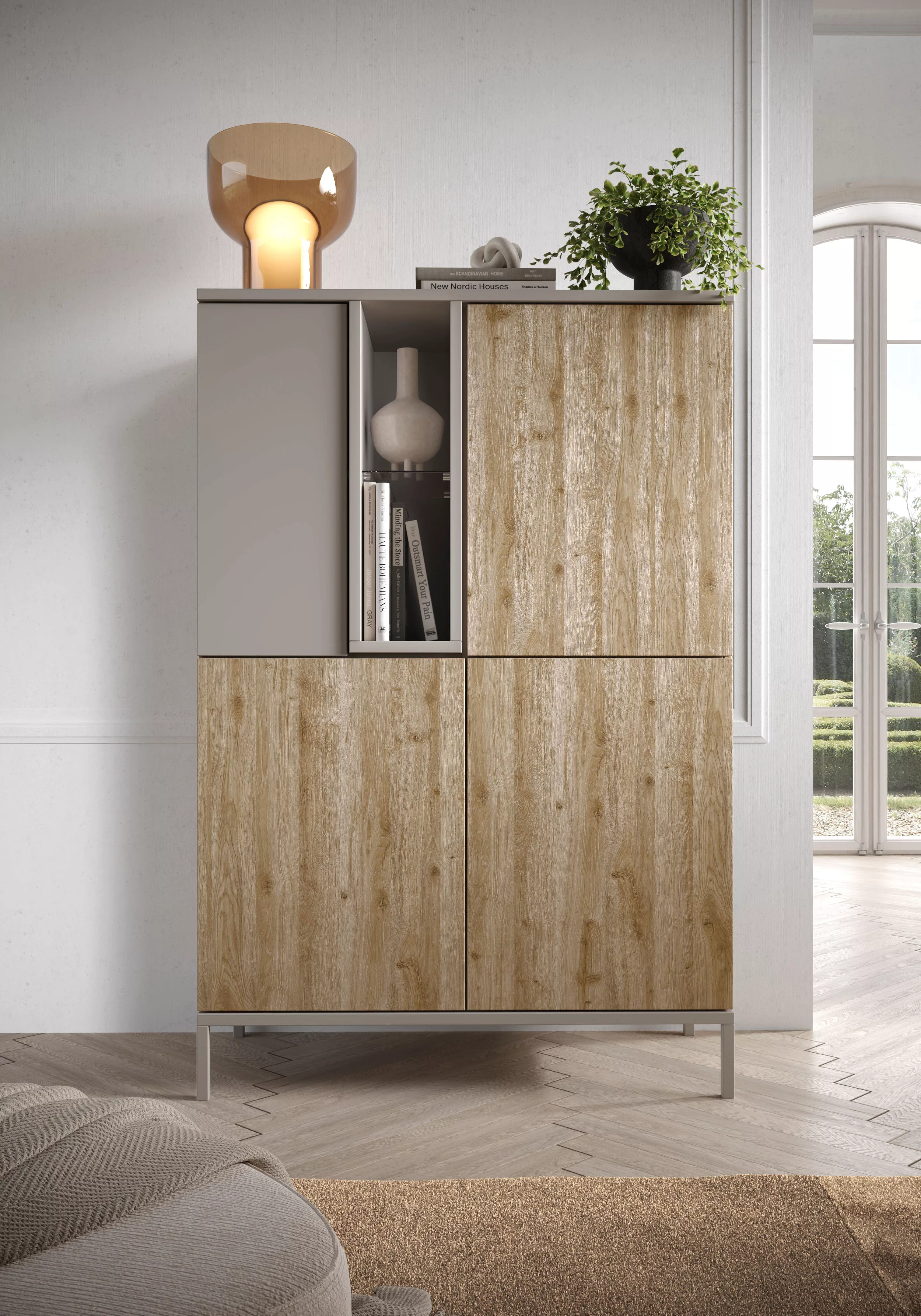 INOSIGN Highboard "Gent Höhe 150 cm, Kommode mit 4 Türen u. 2 offenen Fäche günstig online kaufen